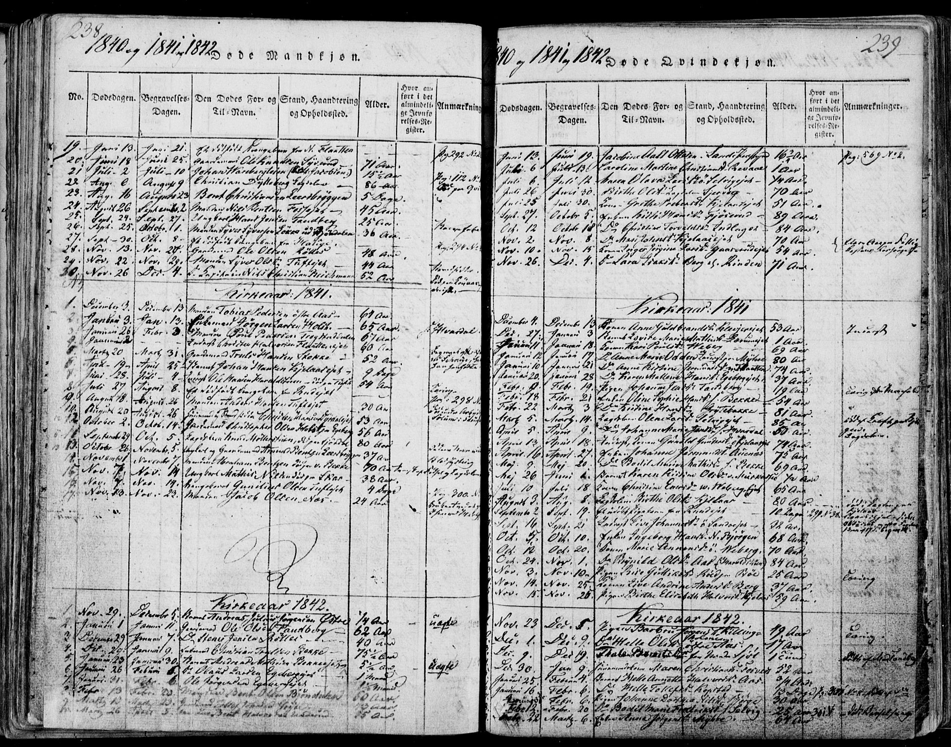 Sande Kirkebøker, AV/SAKO-A-53/F/Fa/L0003: Parish register (official) no. 3, 1814-1847, p. 238-239