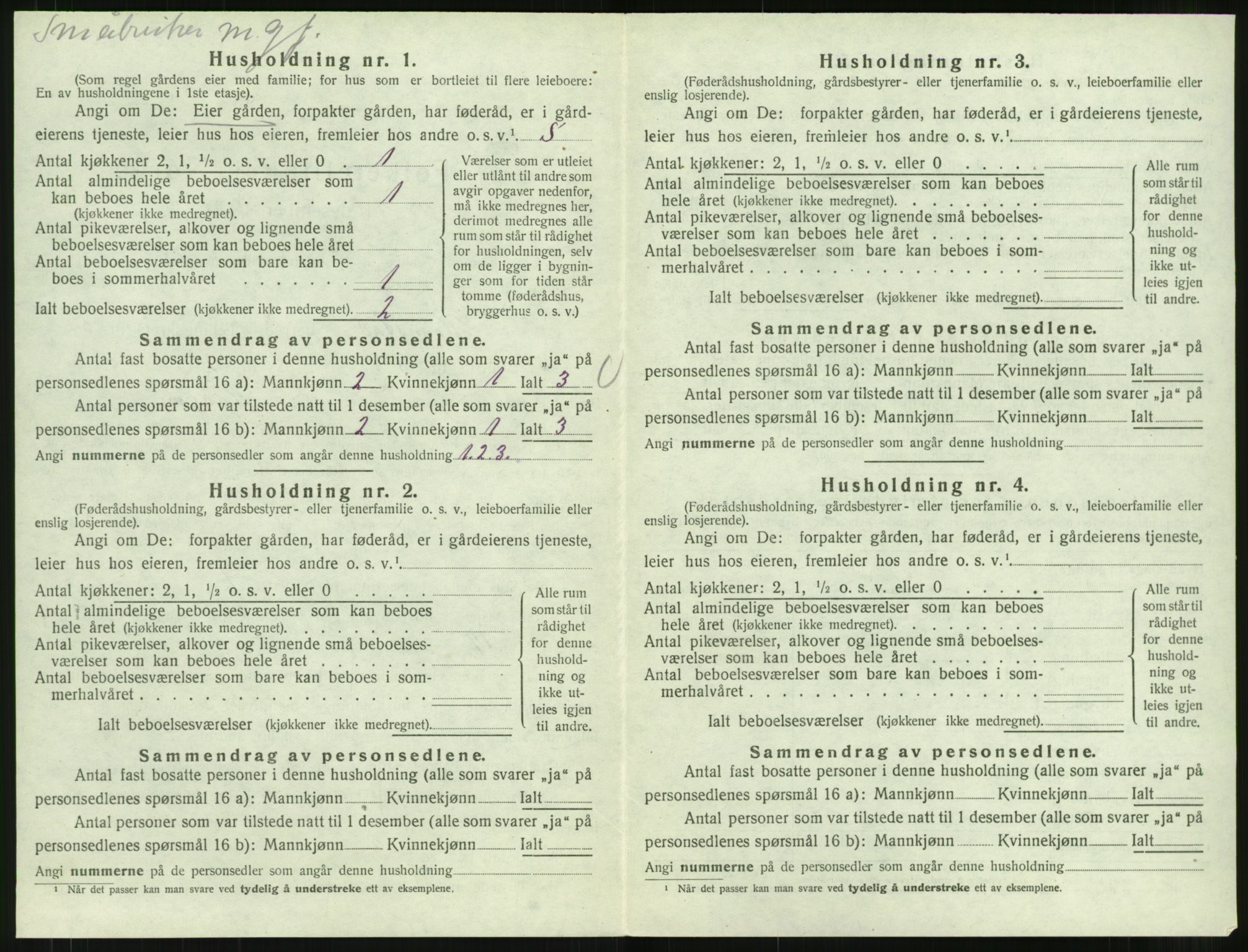 SAT, 1920 census for Kornstad, 1920, p. 420