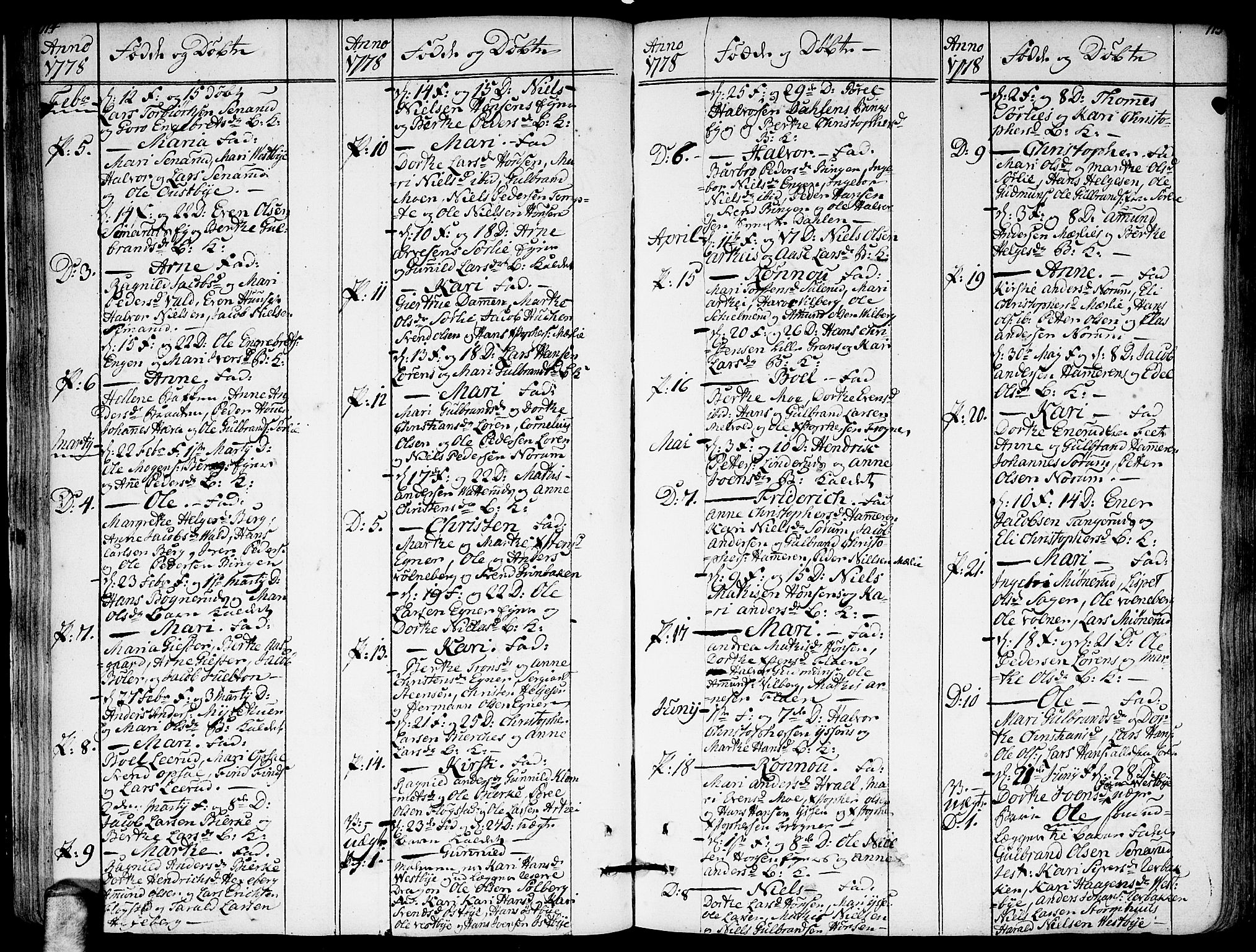 Sørum prestekontor Kirkebøker, AV/SAO-A-10303/F/Fa/L0002: Parish register (official) no. I 2, 1759-1814, p. 114-115