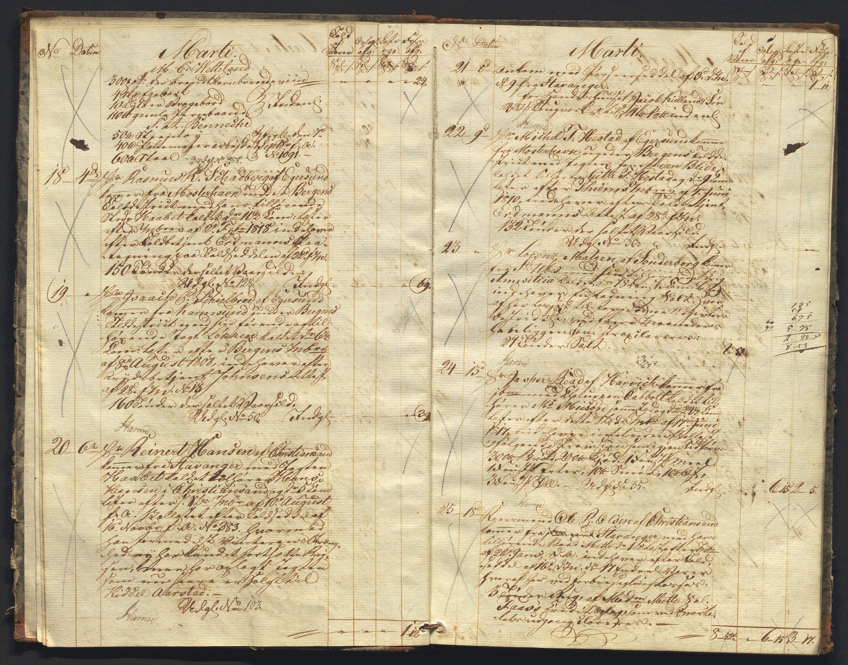 Revisjonsdepartementet, 2. revisjonskontor, AV/RA-S-1115/E/E010/L0060: Egersund: Tollbok, 1820, p. 4b-5a