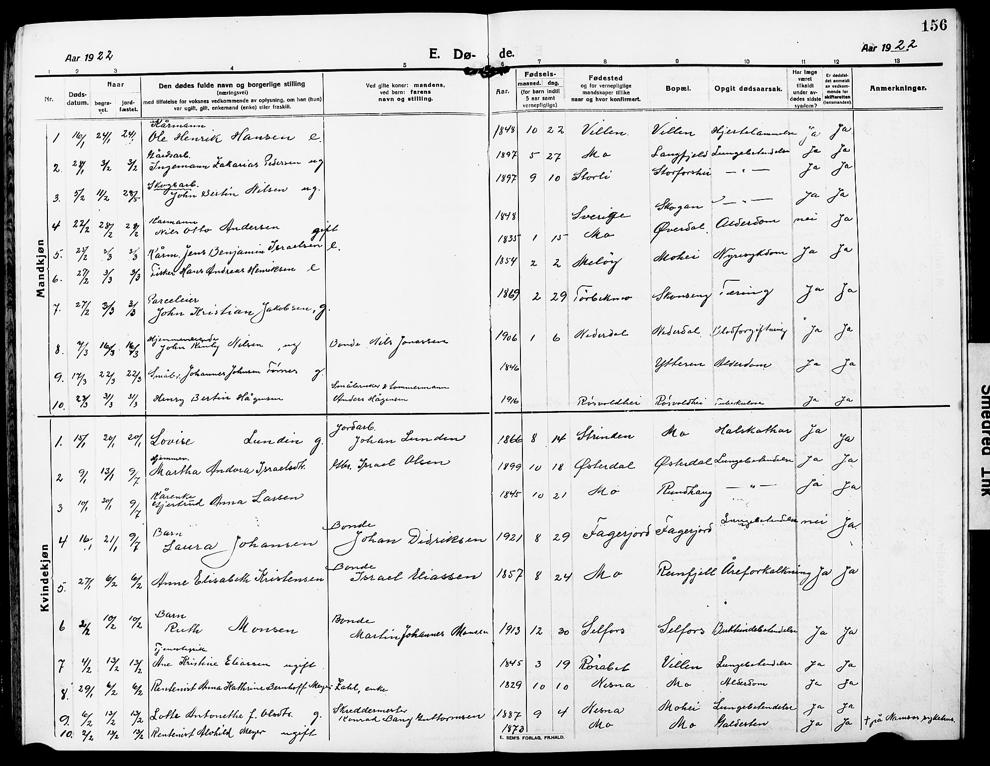Ministerialprotokoller, klokkerbøker og fødselsregistre - Nordland, SAT/A-1459/827/L0424: Parish register (copy) no. 827C13, 1921-1930, p. 156