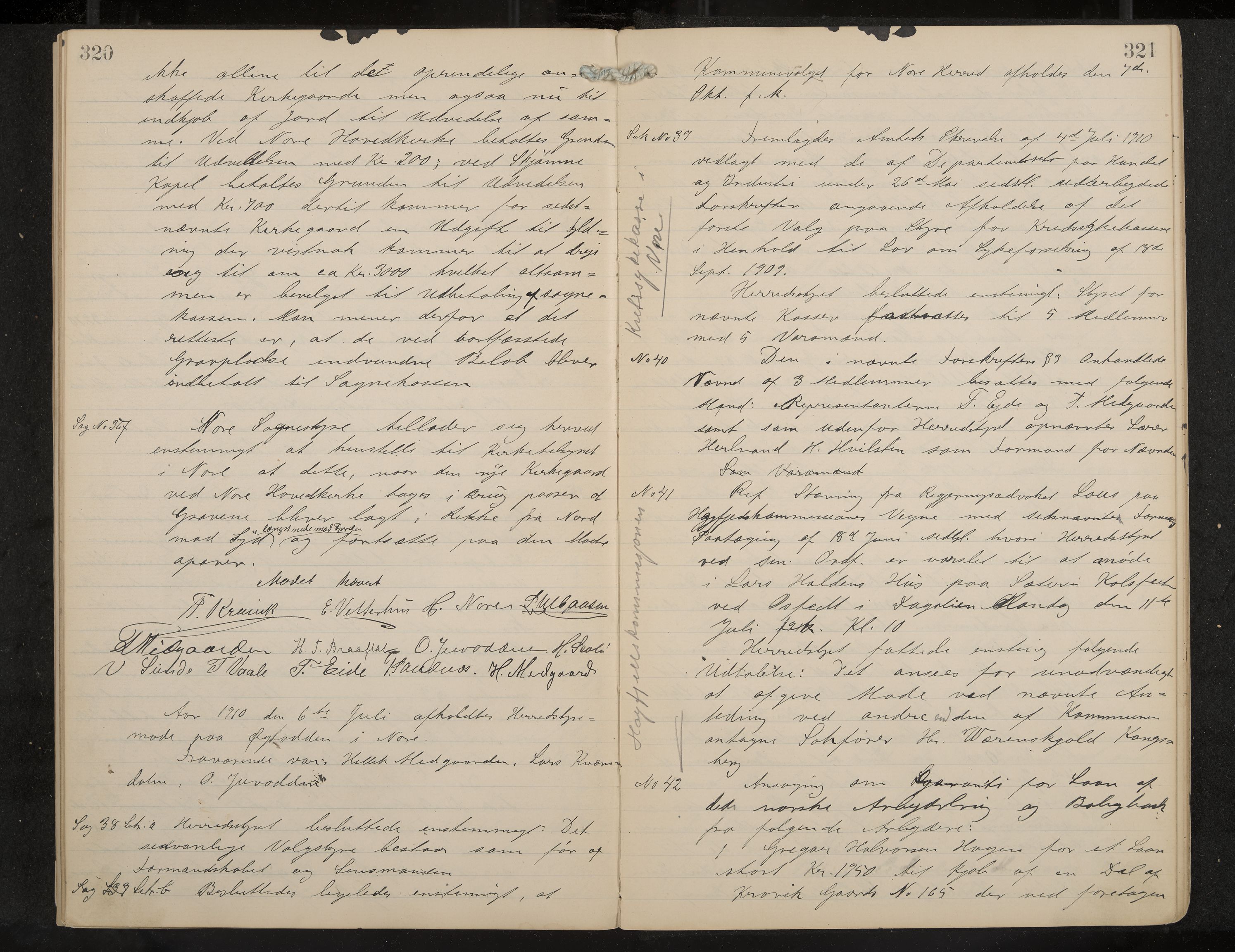 Nore formannskap og sentraladministrasjon, IKAK/0633021-2/A/Aa/L0001: Møtebok, 1901-1911, p. 320-321