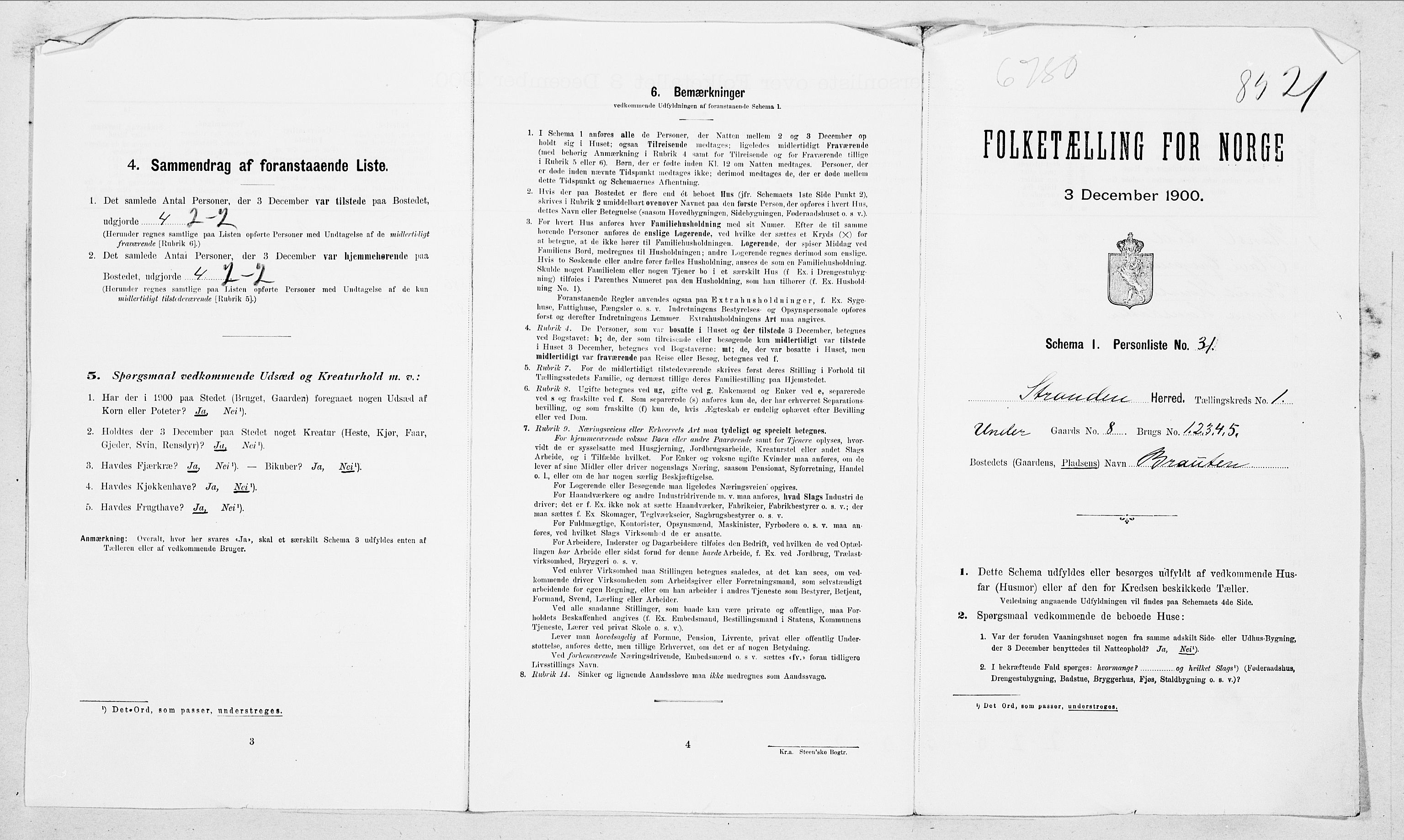 SAT, 1900 census for Stranda, 1900, p. 24