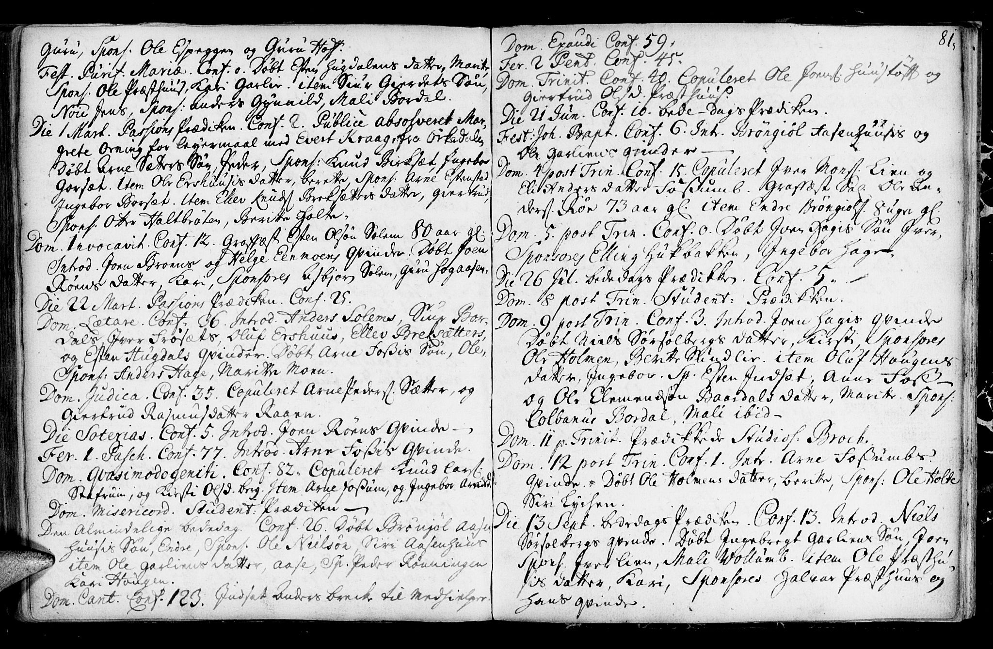 Ministerialprotokoller, klokkerbøker og fødselsregistre - Sør-Trøndelag, SAT/A-1456/689/L1036: Parish register (official) no. 689A01, 1696-1746, p. 81