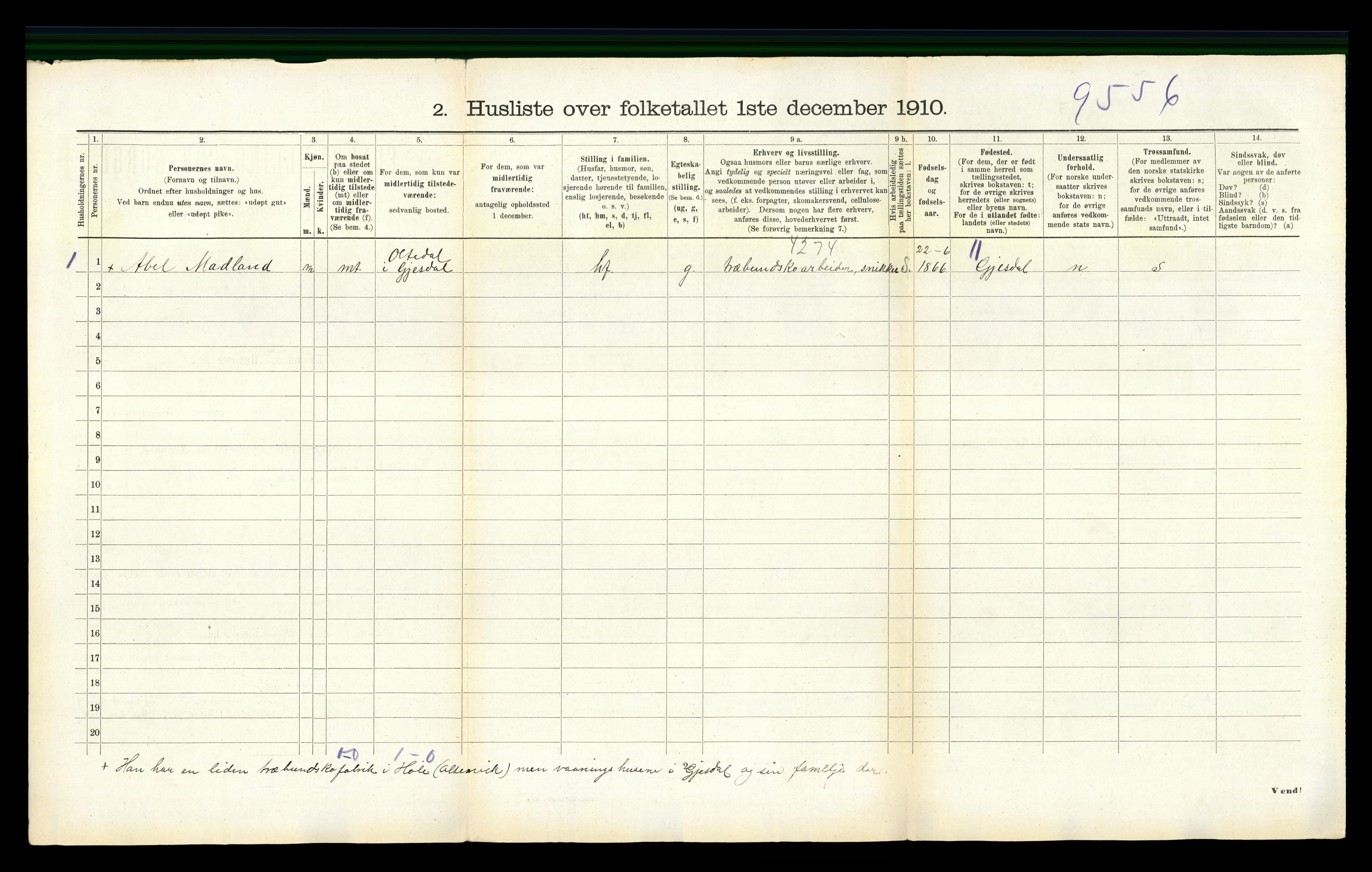 RA, 1910 census for Høle, 1910, p. 61