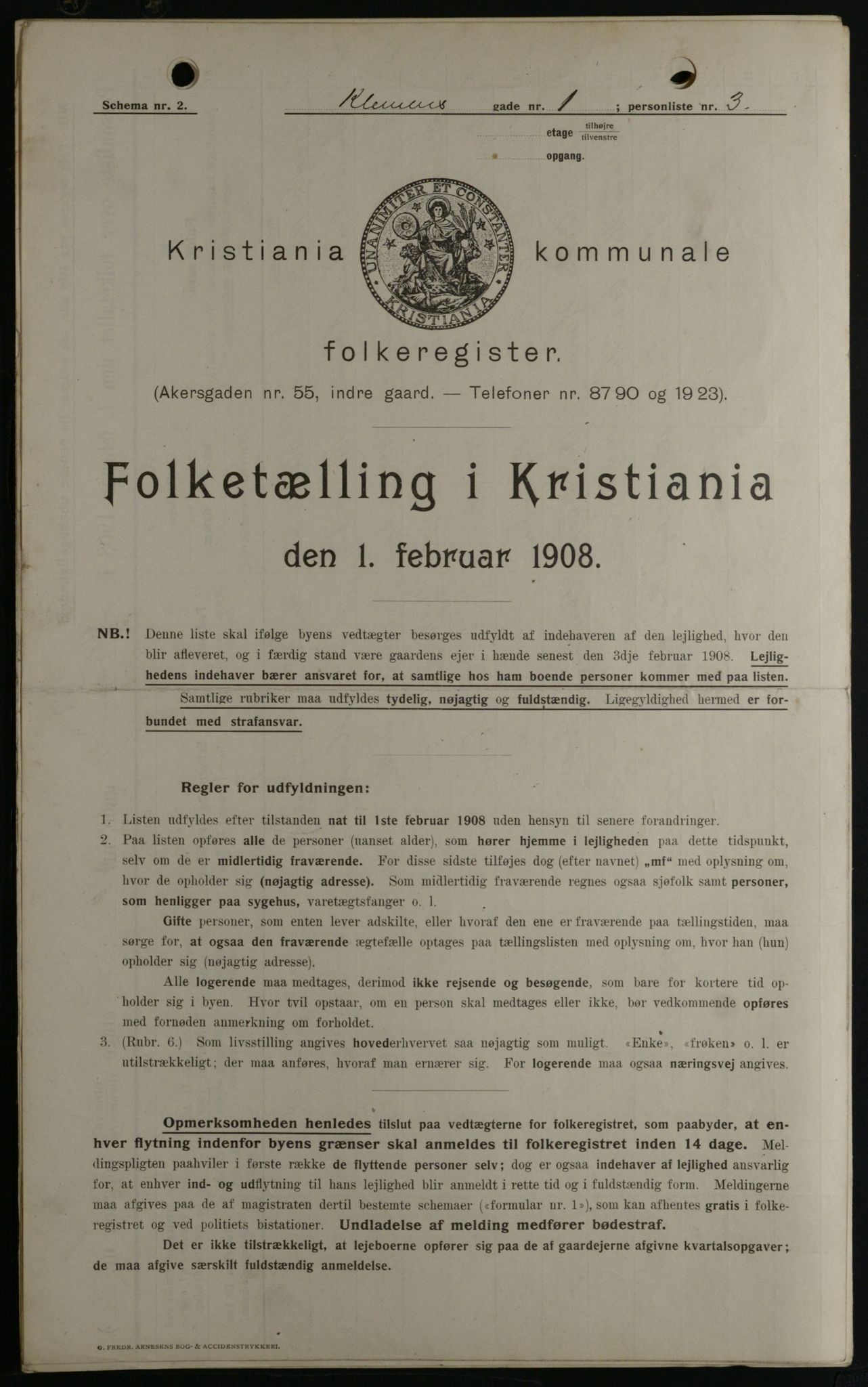 OBA, Municipal Census 1908 for Kristiania, 1908, p. 11984