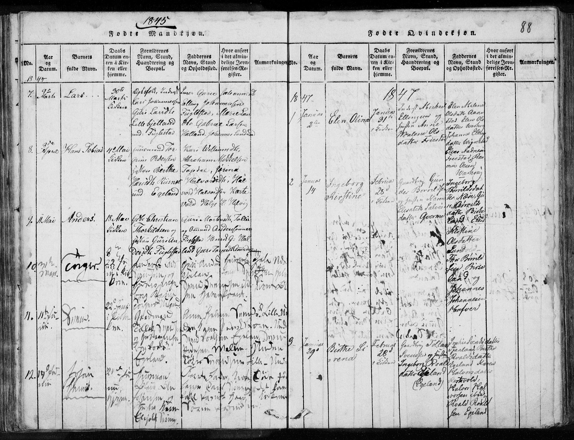 Eigersund sokneprestkontor, AV/SAST-A-101807/S08/L0008: Parish register (official) no. A 8, 1816-1847, p. 88