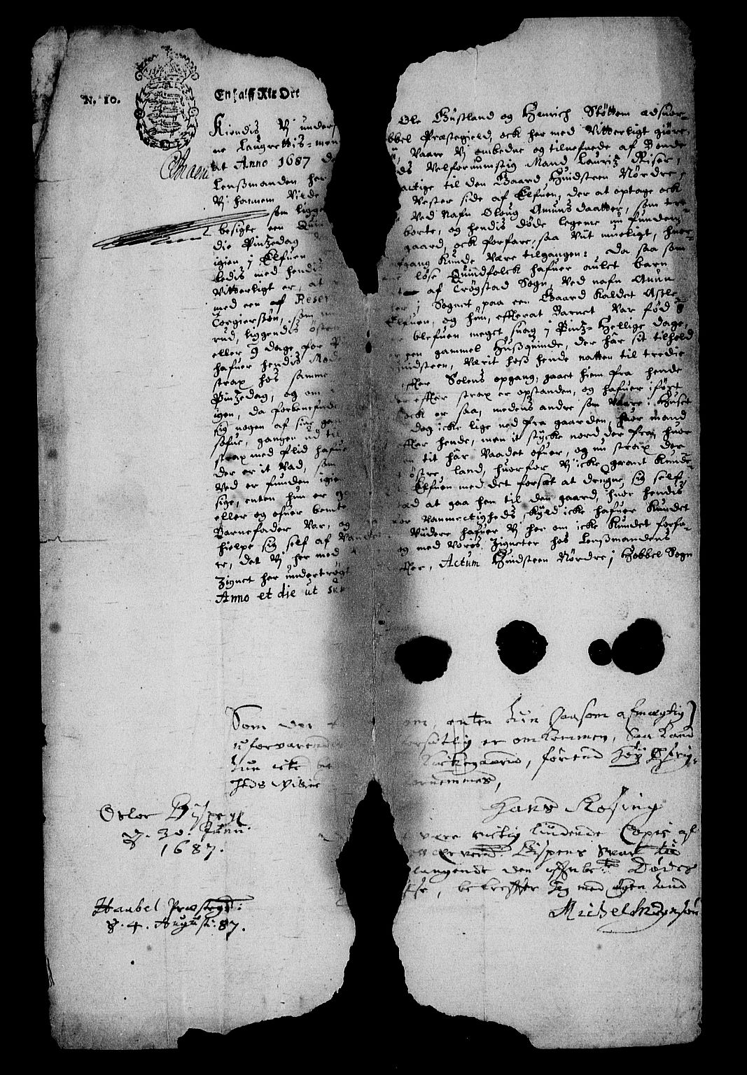 Stattholderembetet 1572-1771, RA/EA-2870/Af/L0001: Avskrifter av vedlegg til originale supplikker, nummerert i samsvar med supplikkbøkene, 1683-1687, p. 237