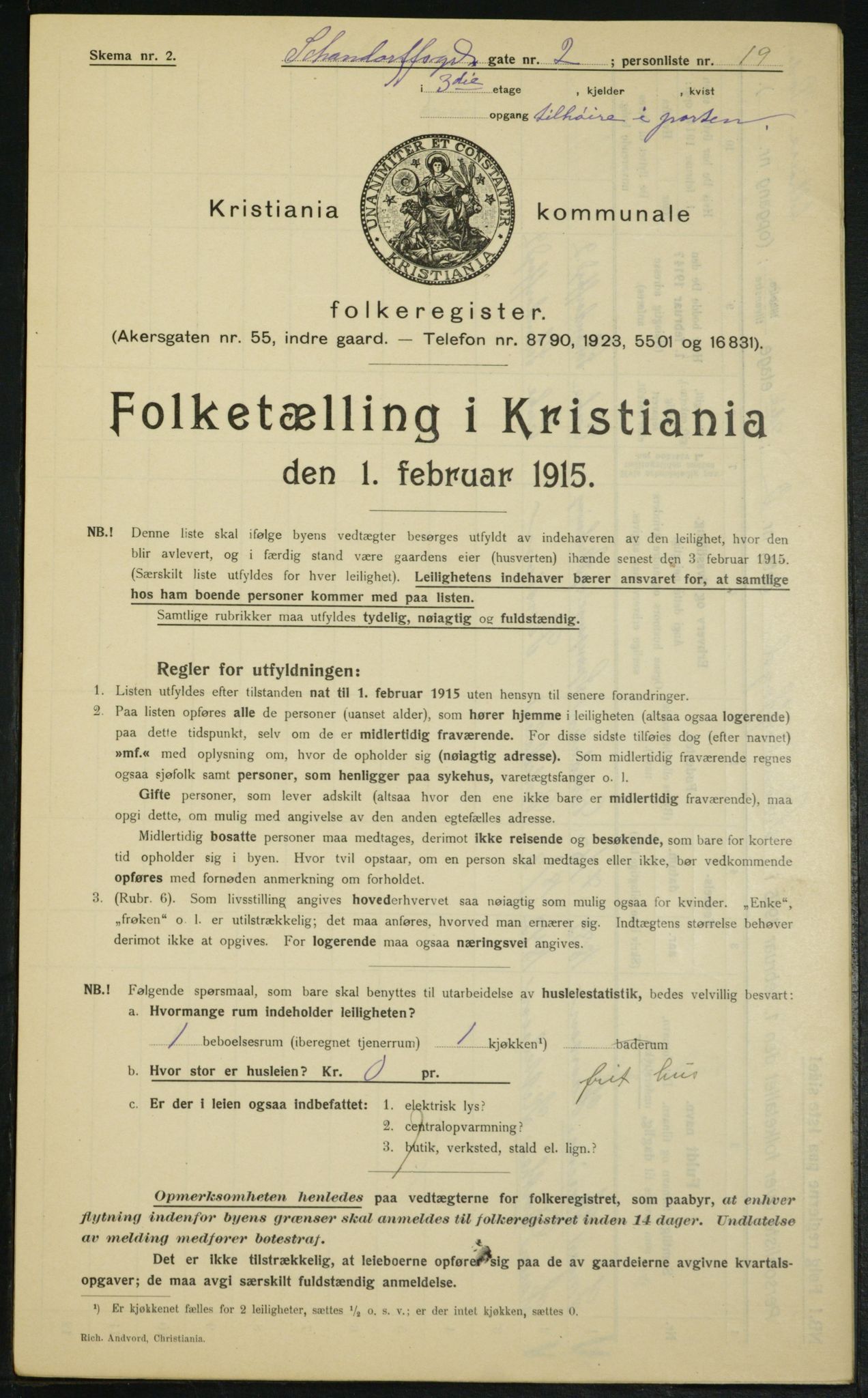 OBA, Municipal Census 1915 for Kristiania, 1915, p. 89083