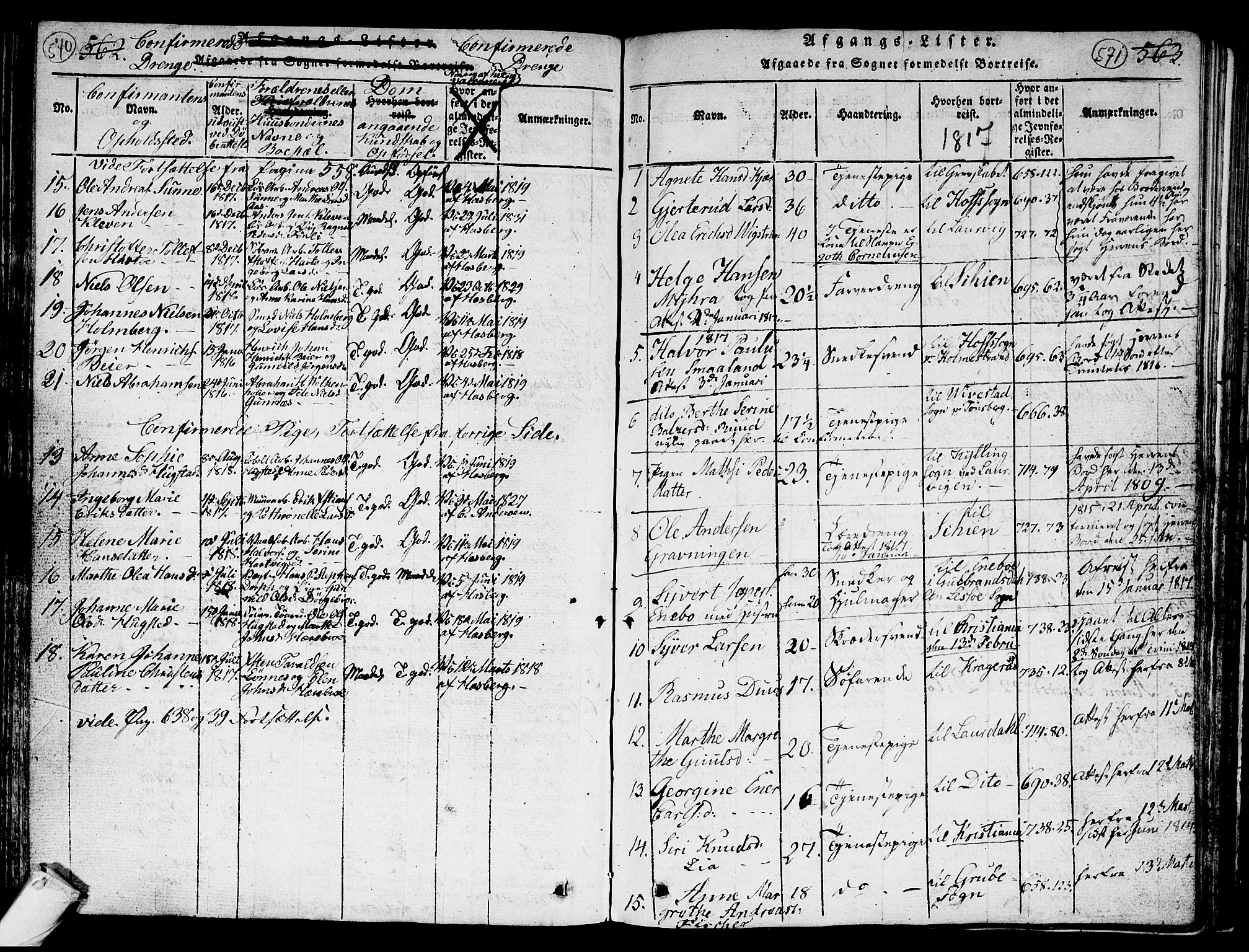 Kongsberg kirkebøker, AV/SAKO-A-22/G/Ga/L0001: Parish register (copy) no. 1, 1816-1839, p. 572-573