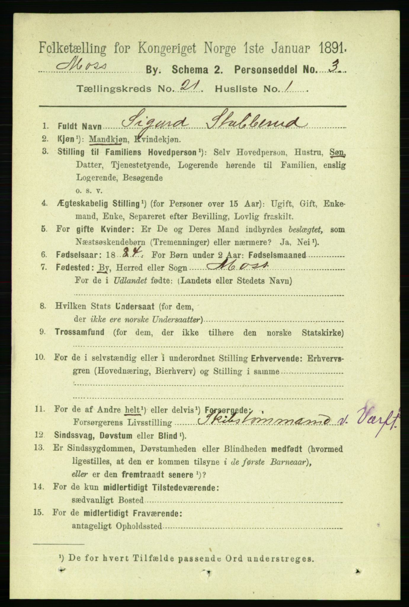 RA, 1891 census for 0104 Moss, 1891, p. 9091