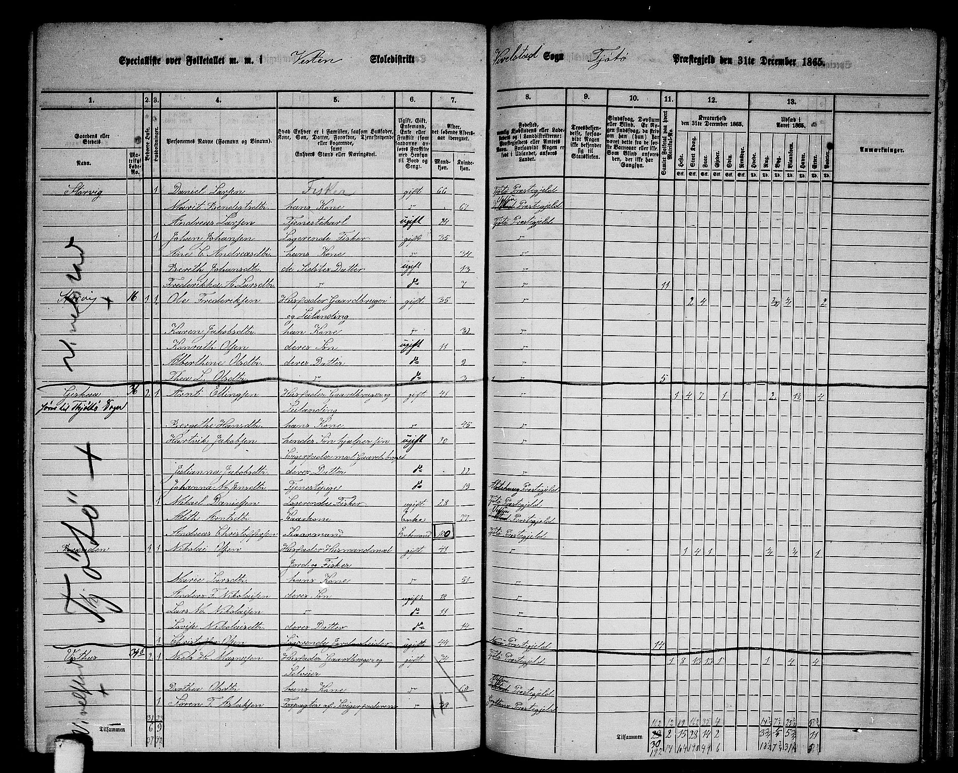 RA, 1865 census for Tjøtta, 1865, p. 117