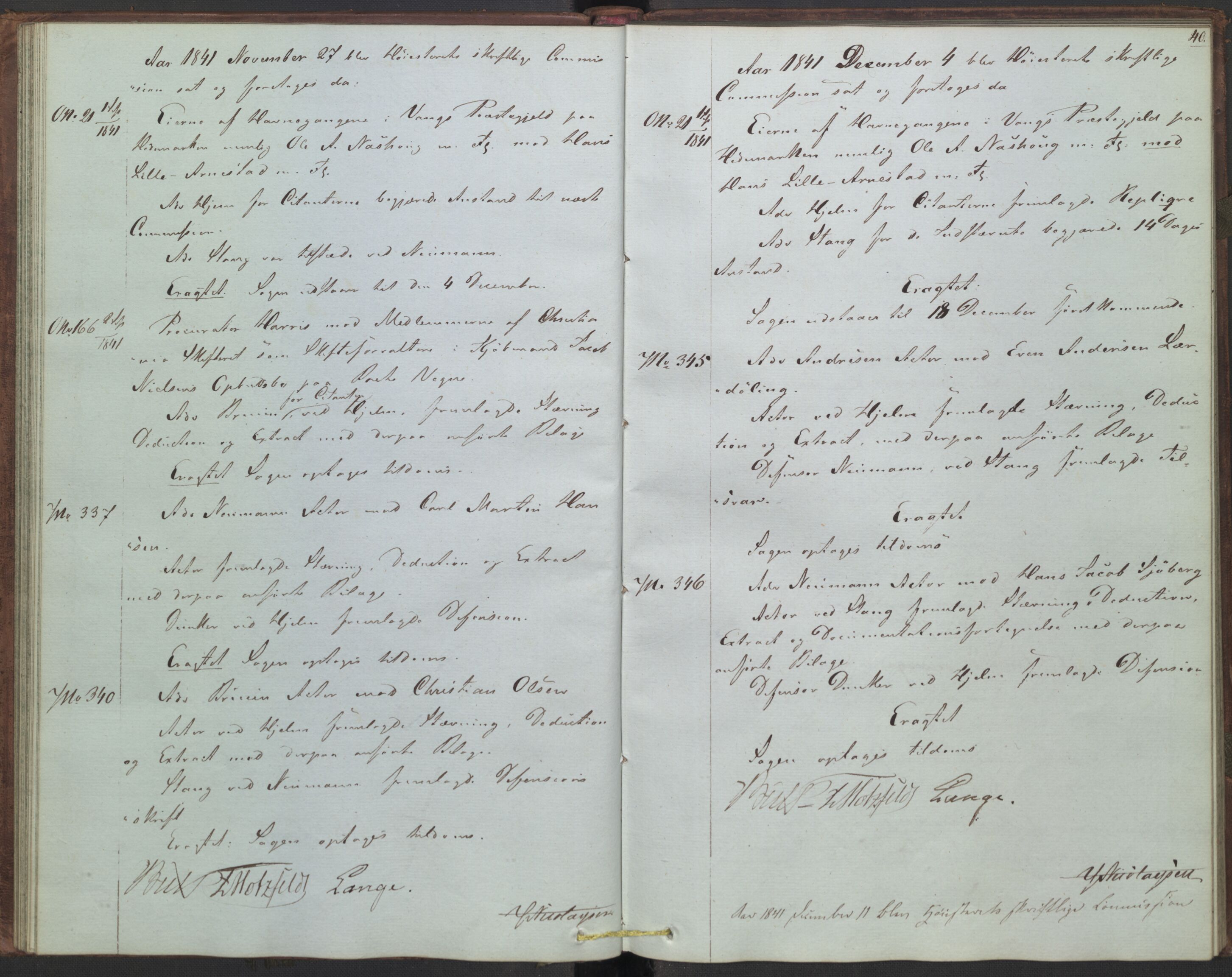 Høyesterett, AV/RA-S-1002/E/Ef/L0005: Protokoll over saker som gikk til skriftlig behandling, 1838-1843, p. 39b-40a