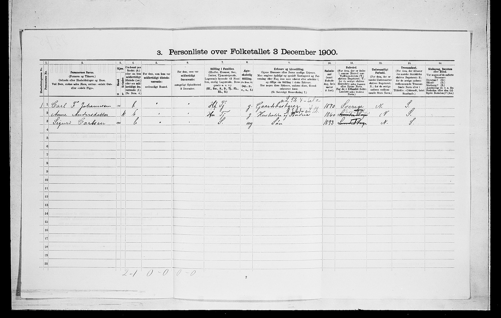 RA, 1900 census for Norderhov, 1900, p. 1579