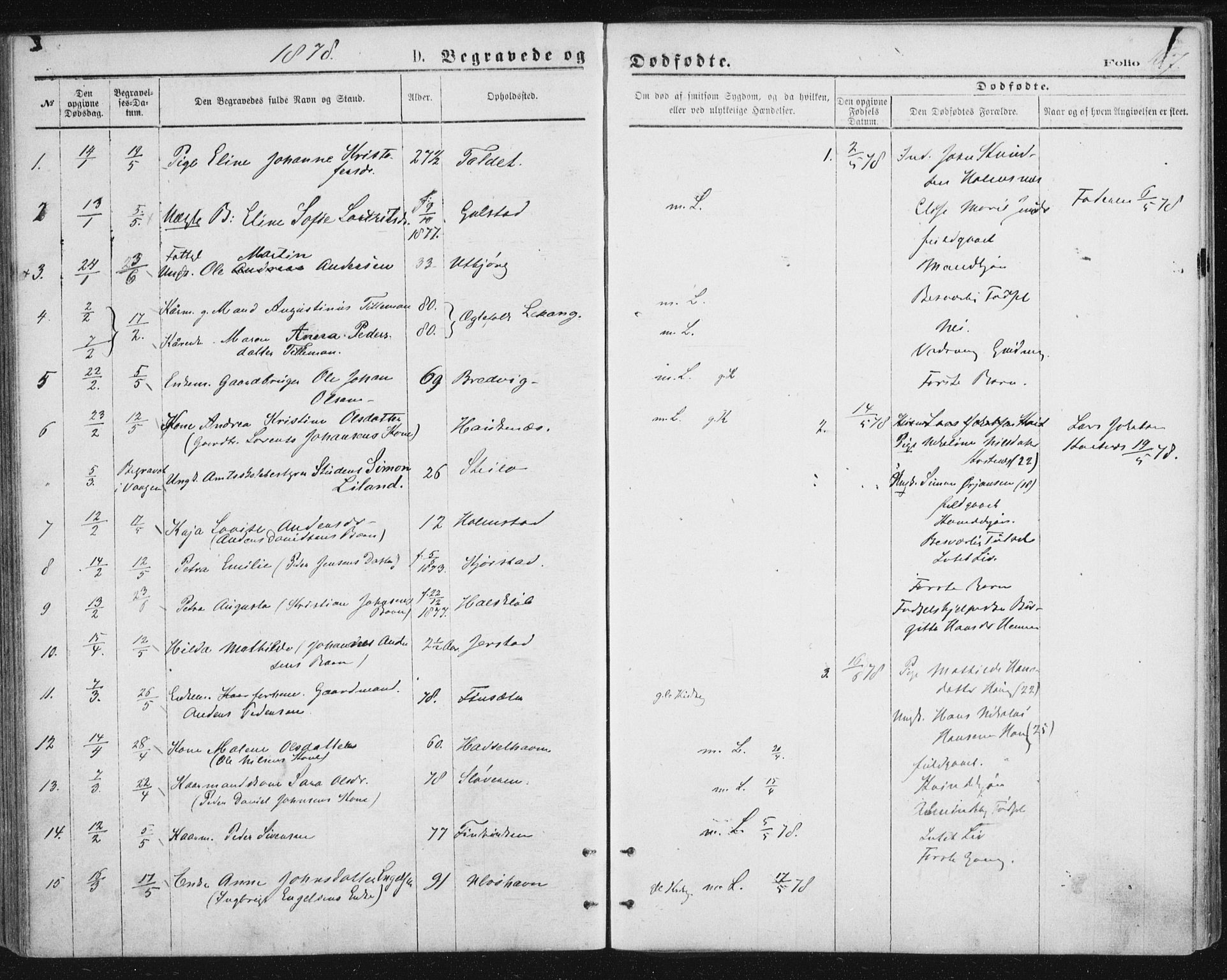 Ministerialprotokoller, klokkerbøker og fødselsregistre - Nordland, SAT/A-1459/888/L1243: Parish register (official) no. 888A09, 1876-1879, p. 167
