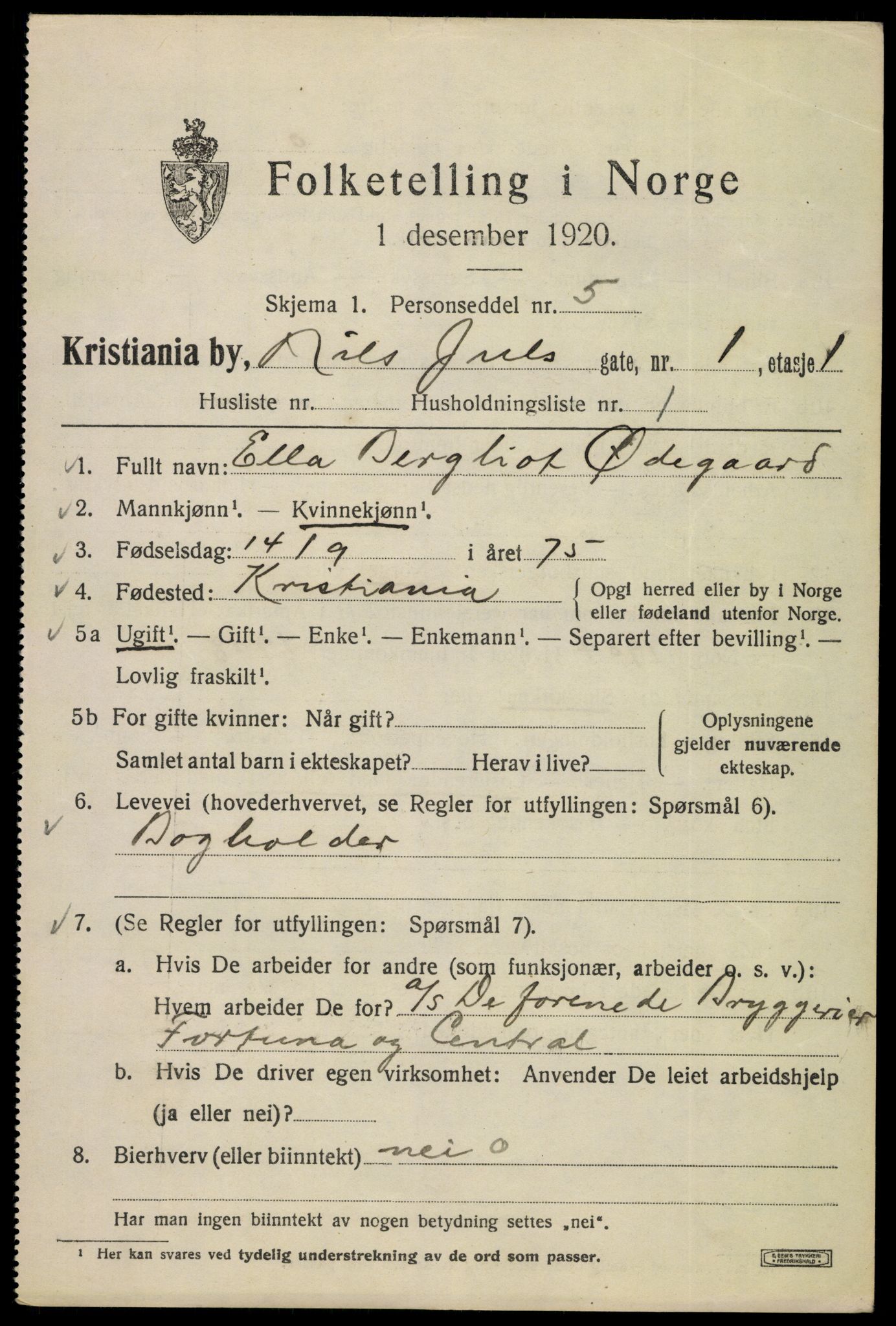 SAO, 1920 census for Kristiania, 1920, p. 414029