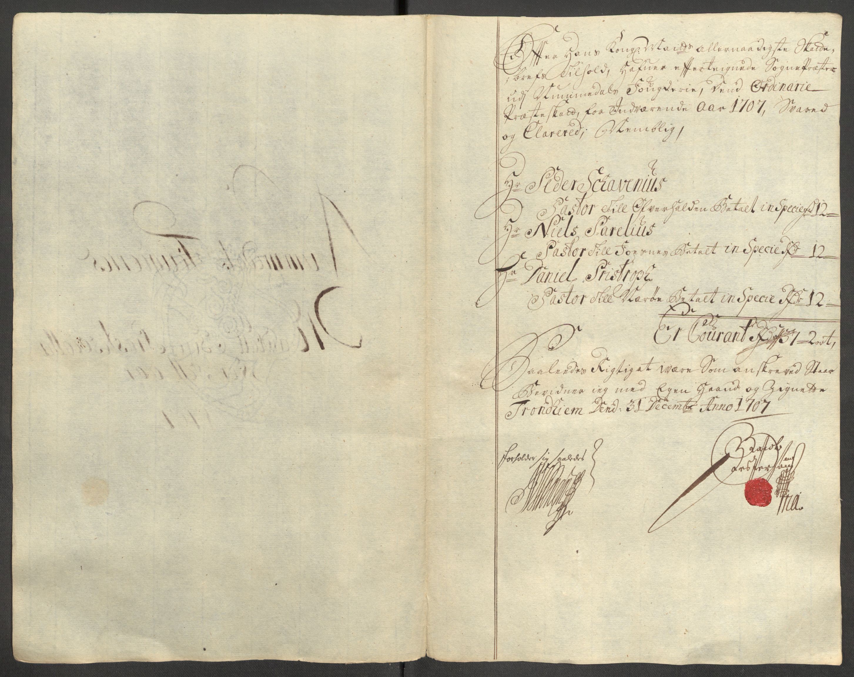 Rentekammeret inntil 1814, Reviderte regnskaper, Fogderegnskap, RA/EA-4092/R64/L4430: Fogderegnskap Namdal, 1707-1708, p. 157