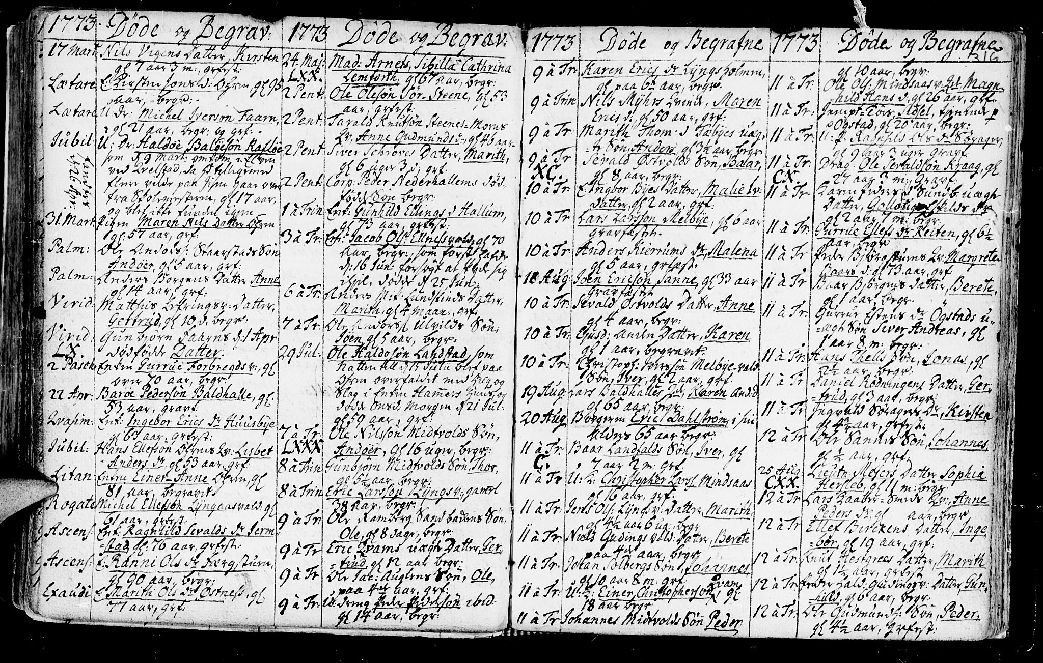 Ministerialprotokoller, klokkerbøker og fødselsregistre - Nord-Trøndelag, SAT/A-1458/723/L0231: Parish register (official) no. 723A02, 1748-1780, p. 316