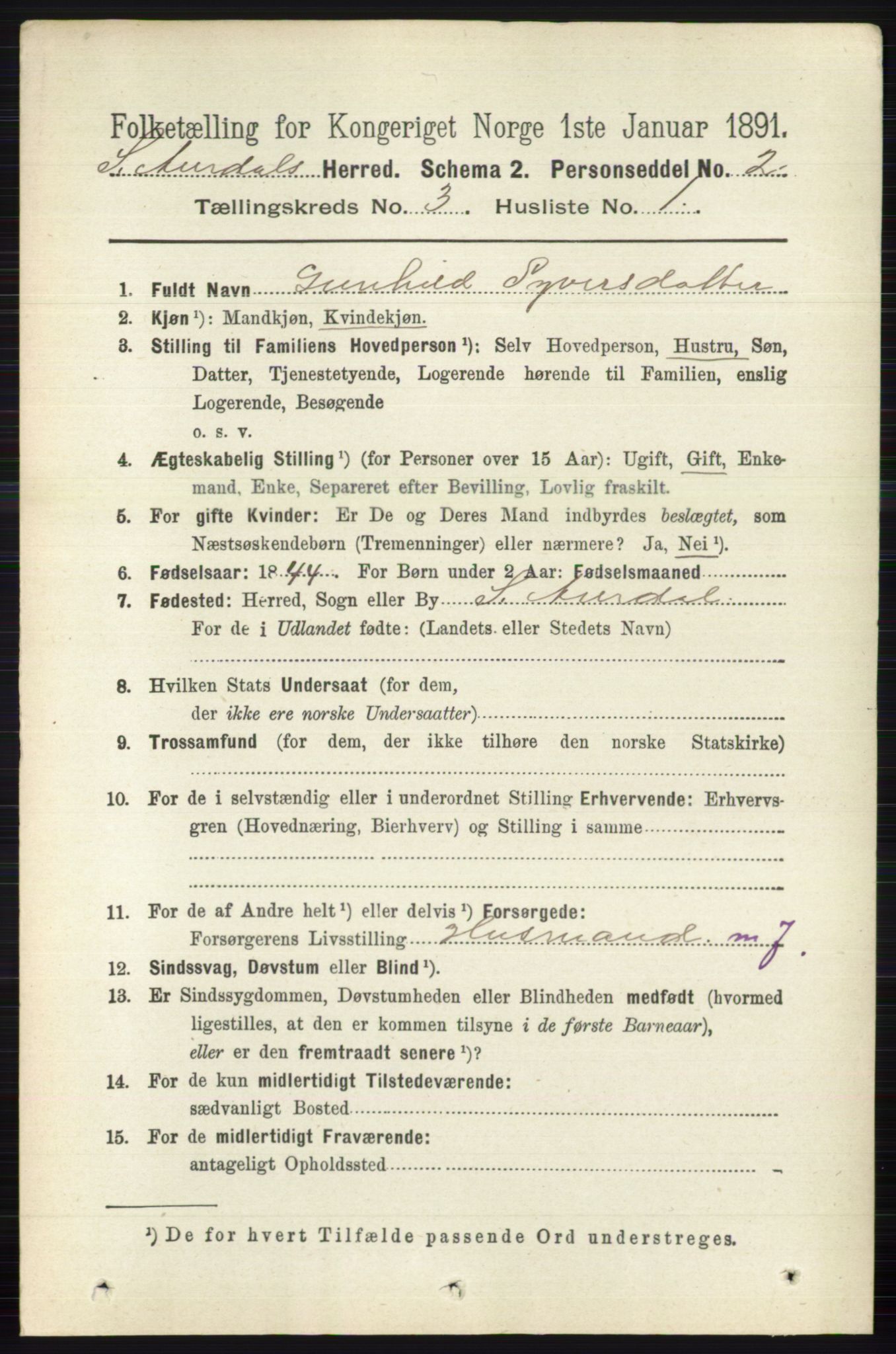 RA, 1891 census for 0540 Sør-Aurdal, 1891, p. 1670