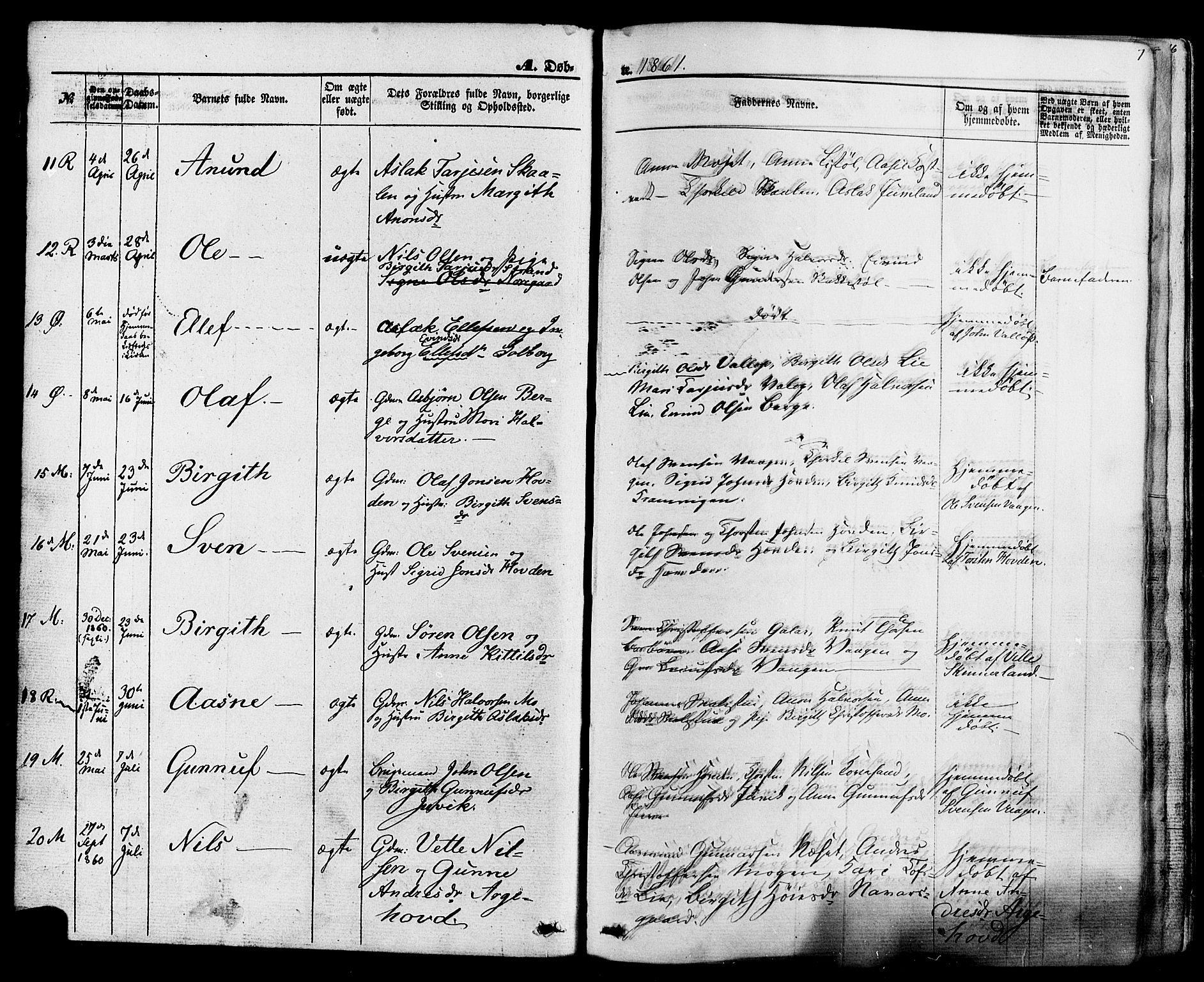 Rauland kirkebøker, SAKO/A-292/F/Fa/L0003: Parish register (official) no. 3, 1859-1886, p. 7