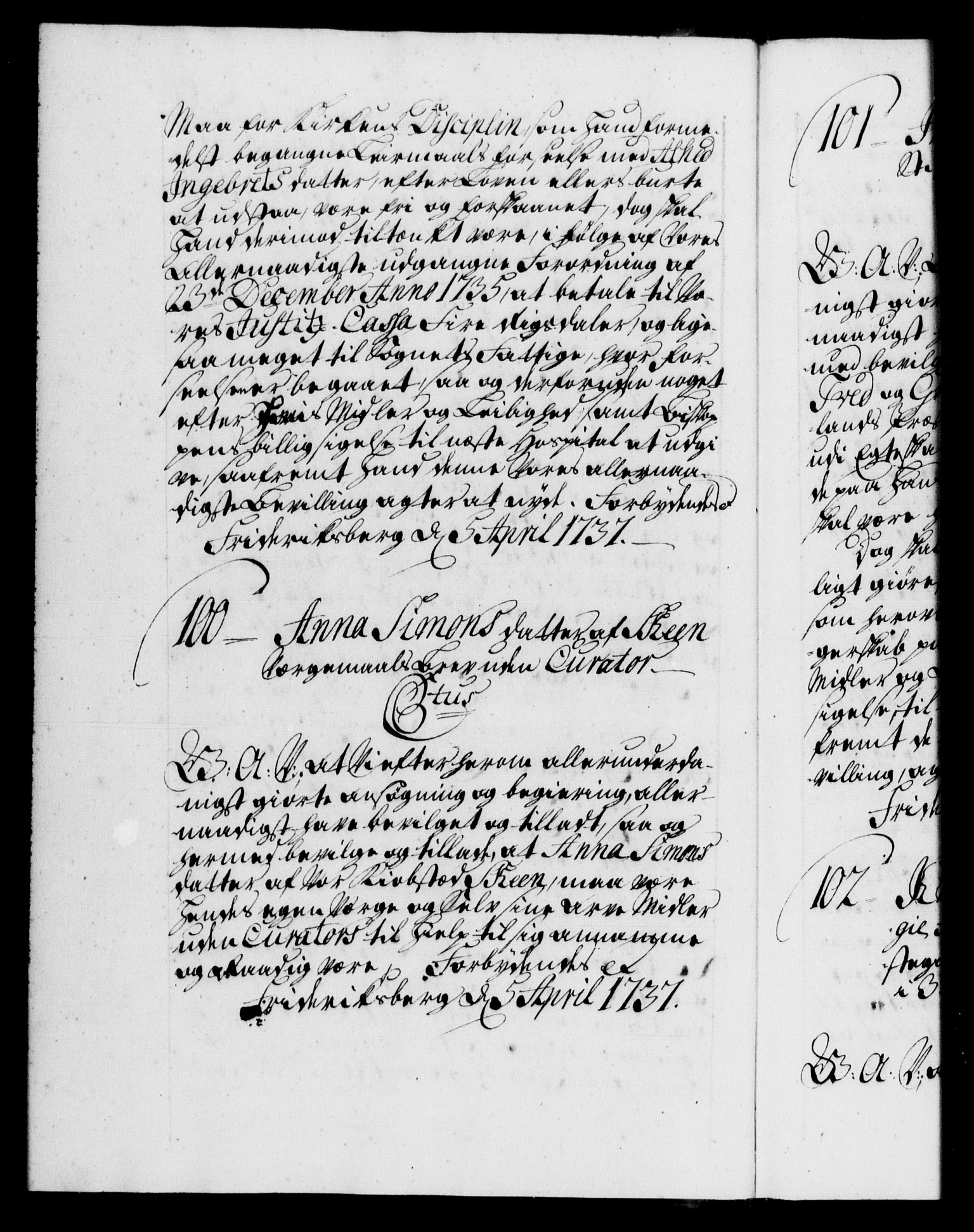 Danske Kanselli 1572-1799, AV/RA-EA-3023/F/Fc/Fca/Fcaa/L0030: Norske registre, 1737-1738, p. 64b