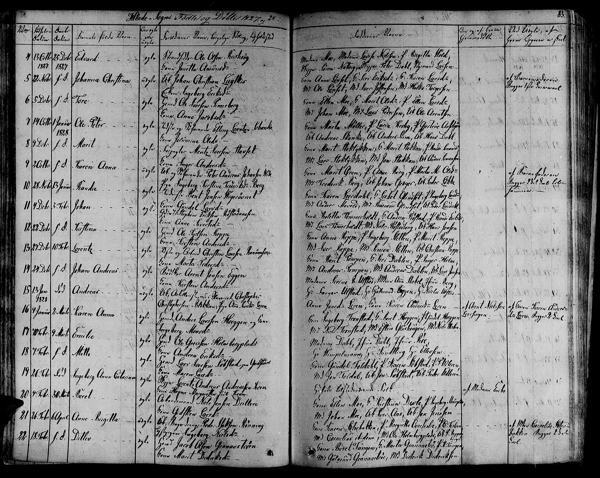 Ministerialprotokoller, klokkerbøker og fødselsregistre - Sør-Trøndelag, SAT/A-1456/606/L0286: Parish register (official) no. 606A04 /1, 1823-1840, p. 83