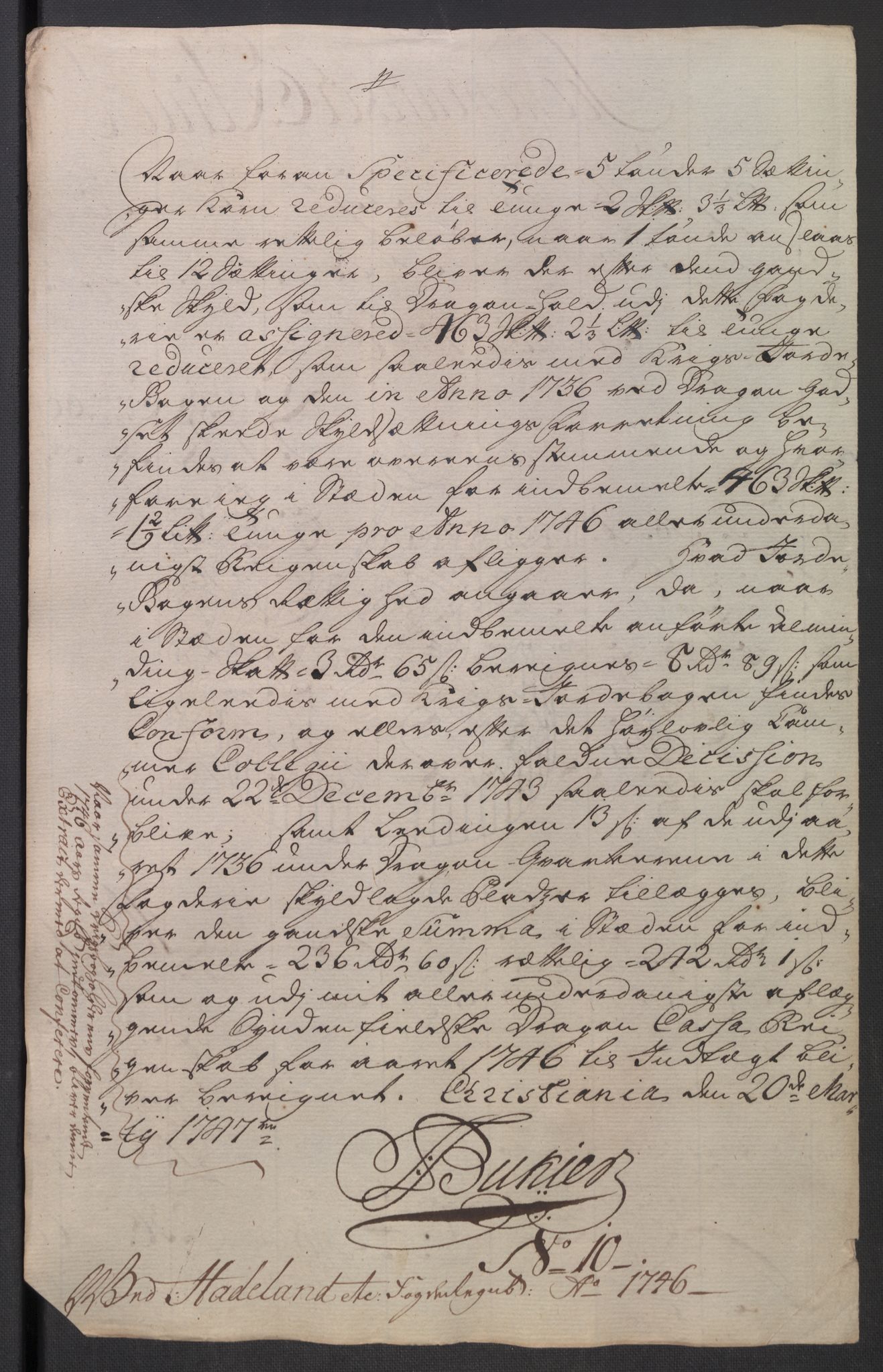 Rentekammeret inntil 1814, Reviderte regnskaper, Fogderegnskap, RA/EA-4092/R18/L1345: Fogderegnskap Hadeland, Toten og Valdres, 1745-1746, p. 390