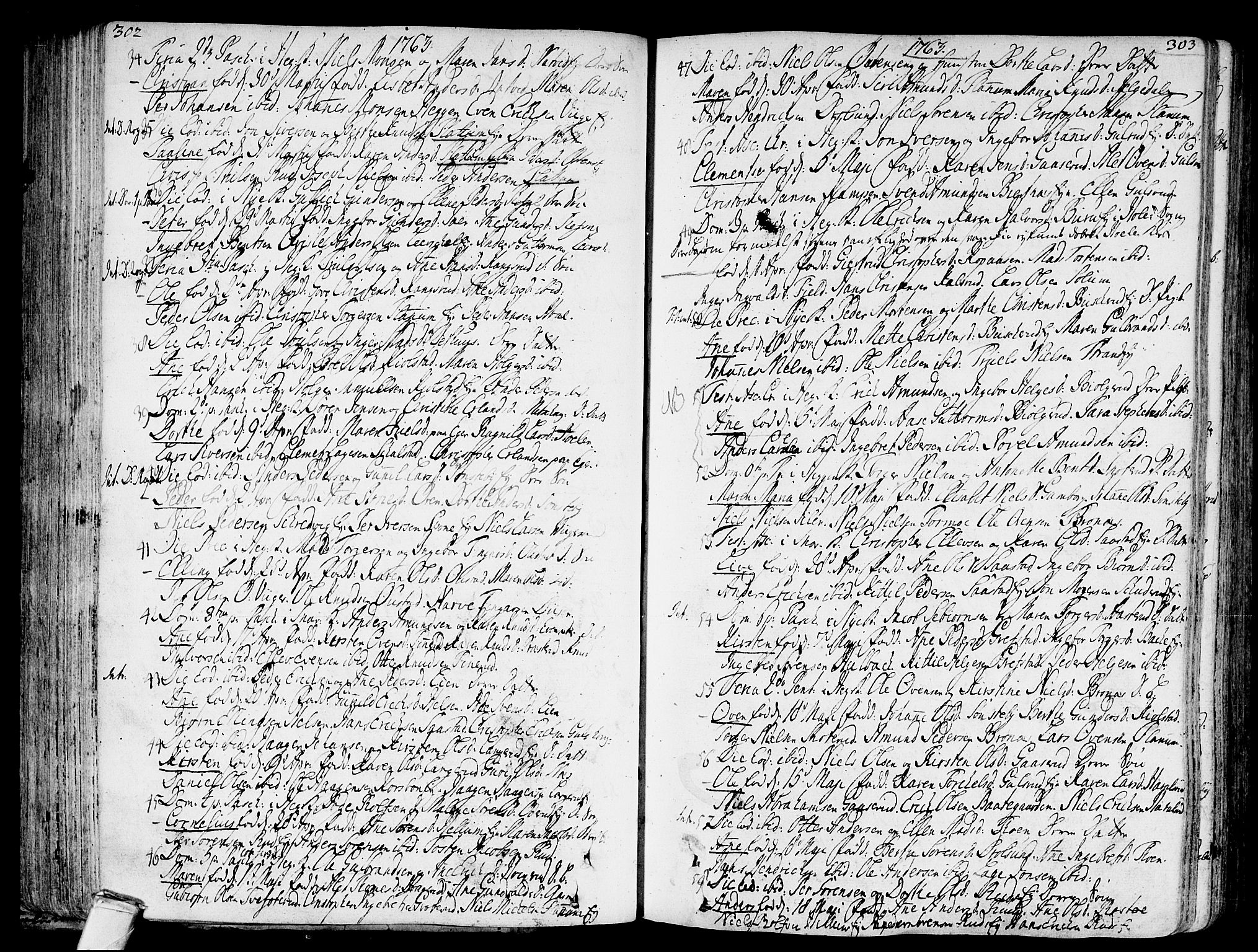 Modum kirkebøker, AV/SAKO-A-234/F/Fa/L0002: Parish register (official) no. 2, 1741-1782, p. 302-303