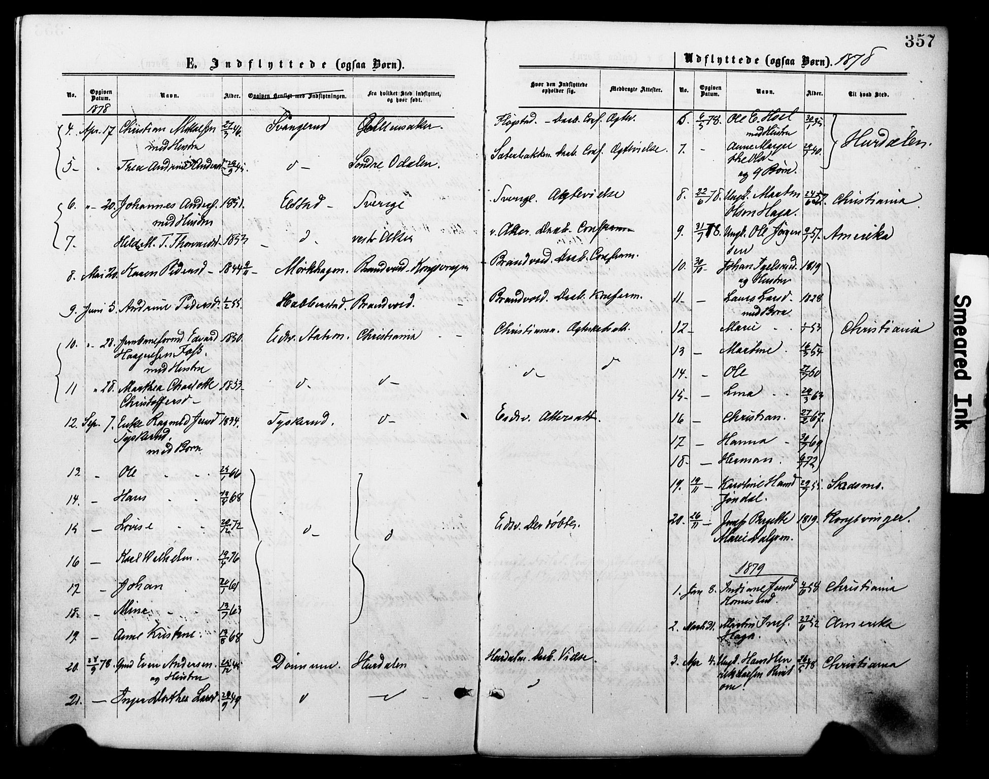 Eidsvoll prestekontor Kirkebøker, SAO/A-10888/F/Fa/L0001: Parish register (official) no. I 1, 1877-1881, p. 357