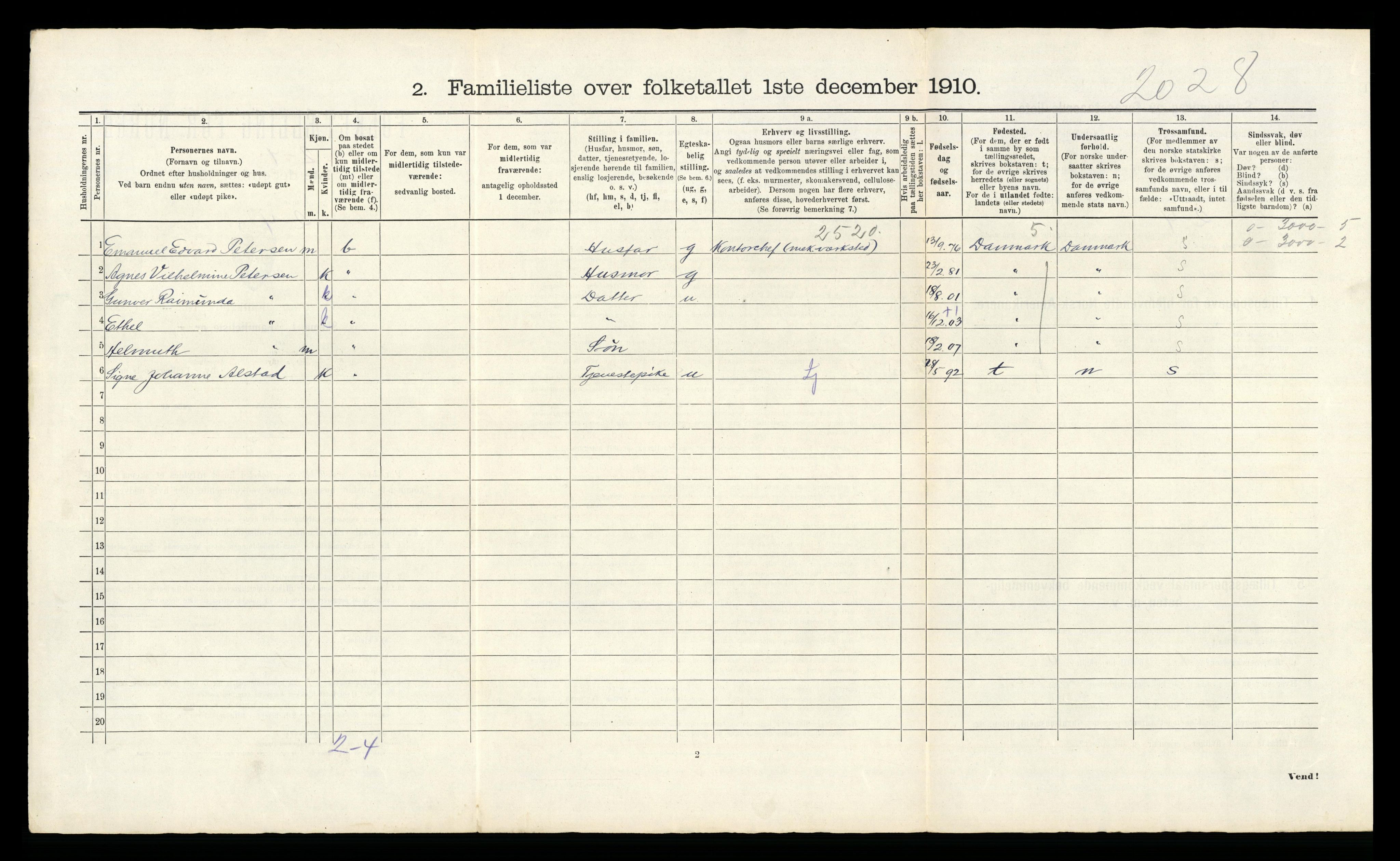 RA, 1910 census for Trondheim, 1910, p. 23630