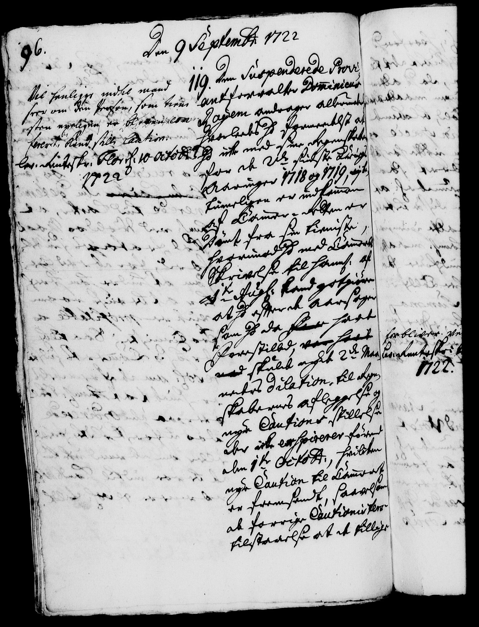 Rentekammeret, Kammerkanselliet, AV/RA-EA-3111/G/Gh/Gha/L0005: Norsk ekstraktmemorialprotokoll (merket RK 53.50), 1721-1723, p. 96