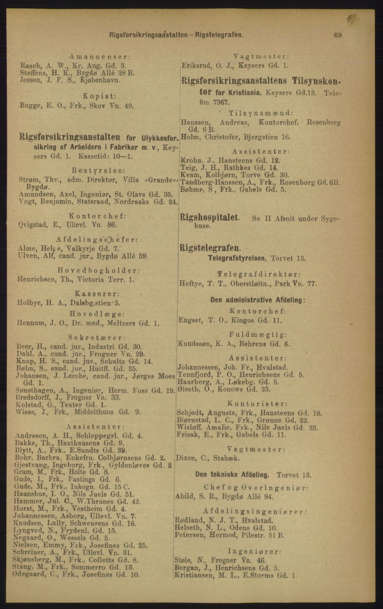 Kristiania/Oslo adressebok, PUBL/-, 1906, p. 69