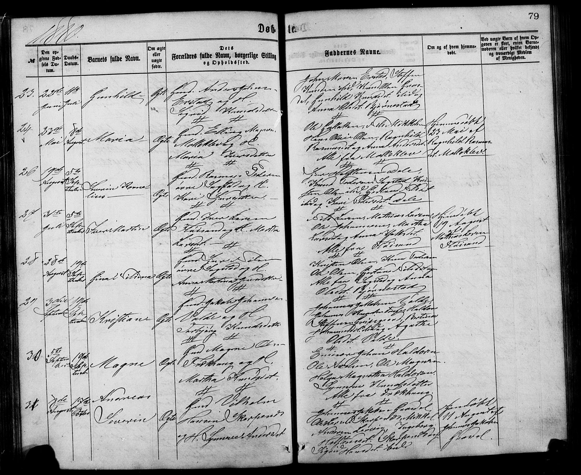 Alversund Sokneprestembete, SAB/A-73901/H/Ha/Hab: Parish register (copy) no. C 2, 1867-1880, p. 79
