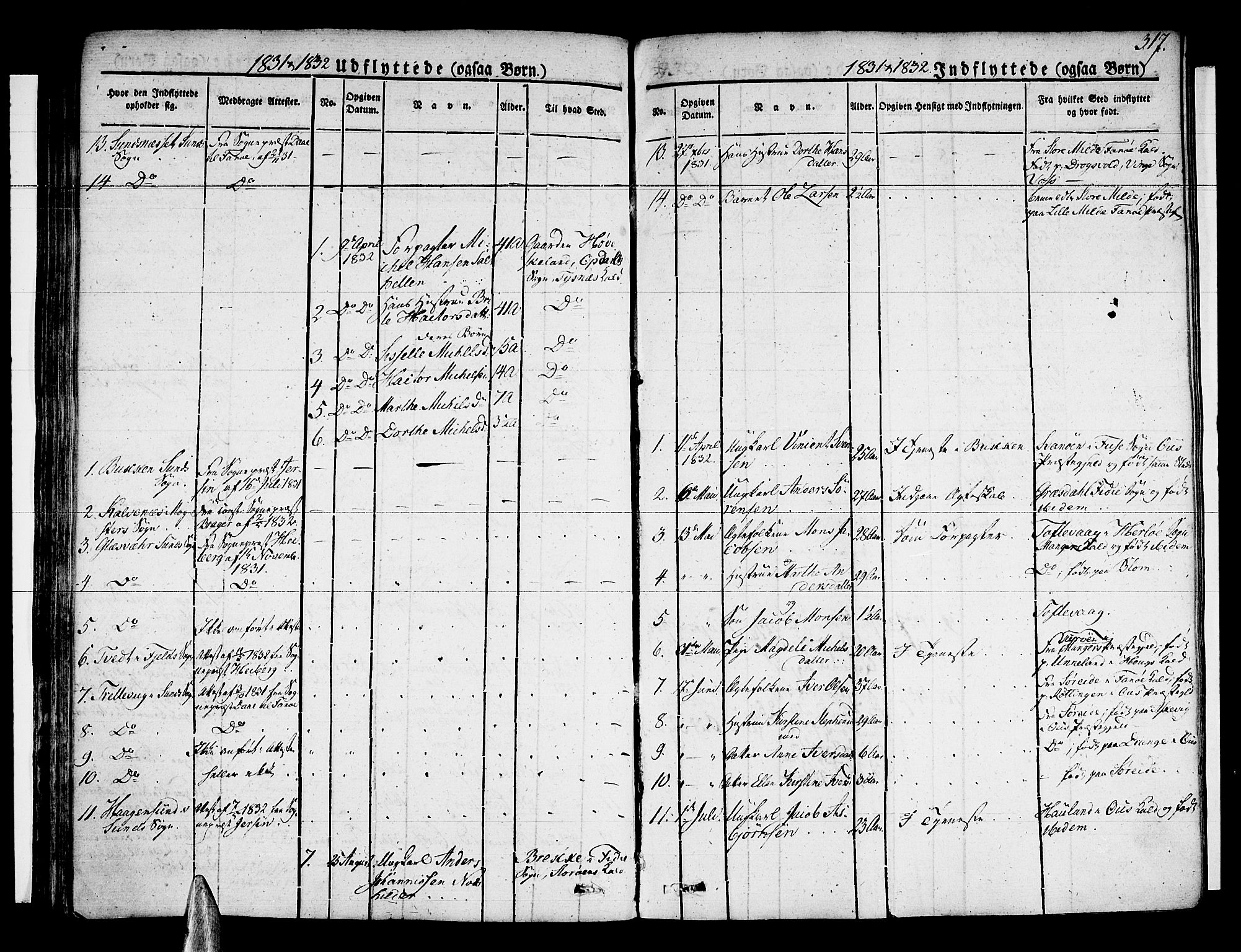 Sund sokneprestembete, SAB/A-99930: Parish register (official) no. A 12, 1825-1835, p. 317