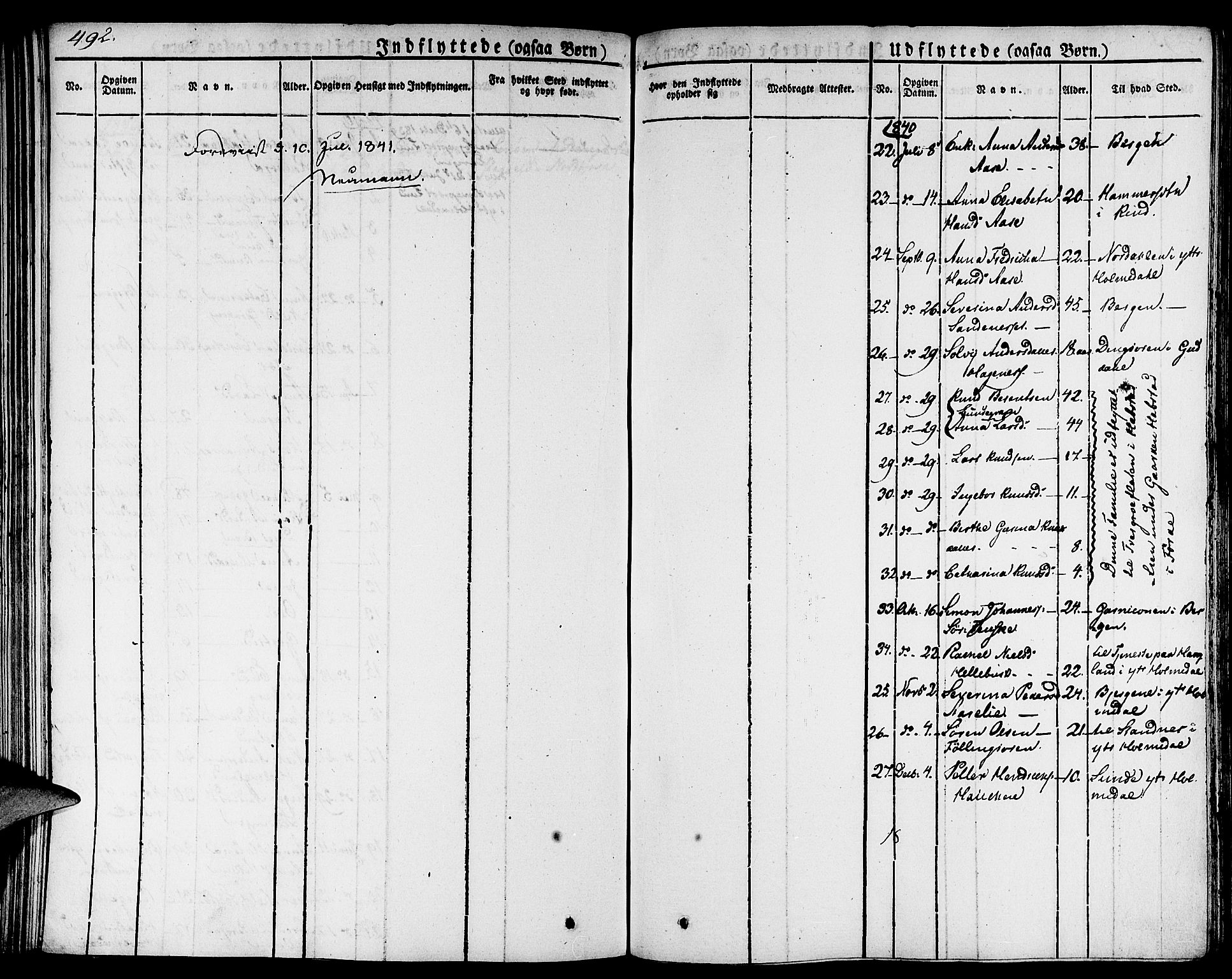 Gaular sokneprestembete, SAB/A-80001/H/Haa: Parish register (official) no. A 3, 1821-1840, p. 492