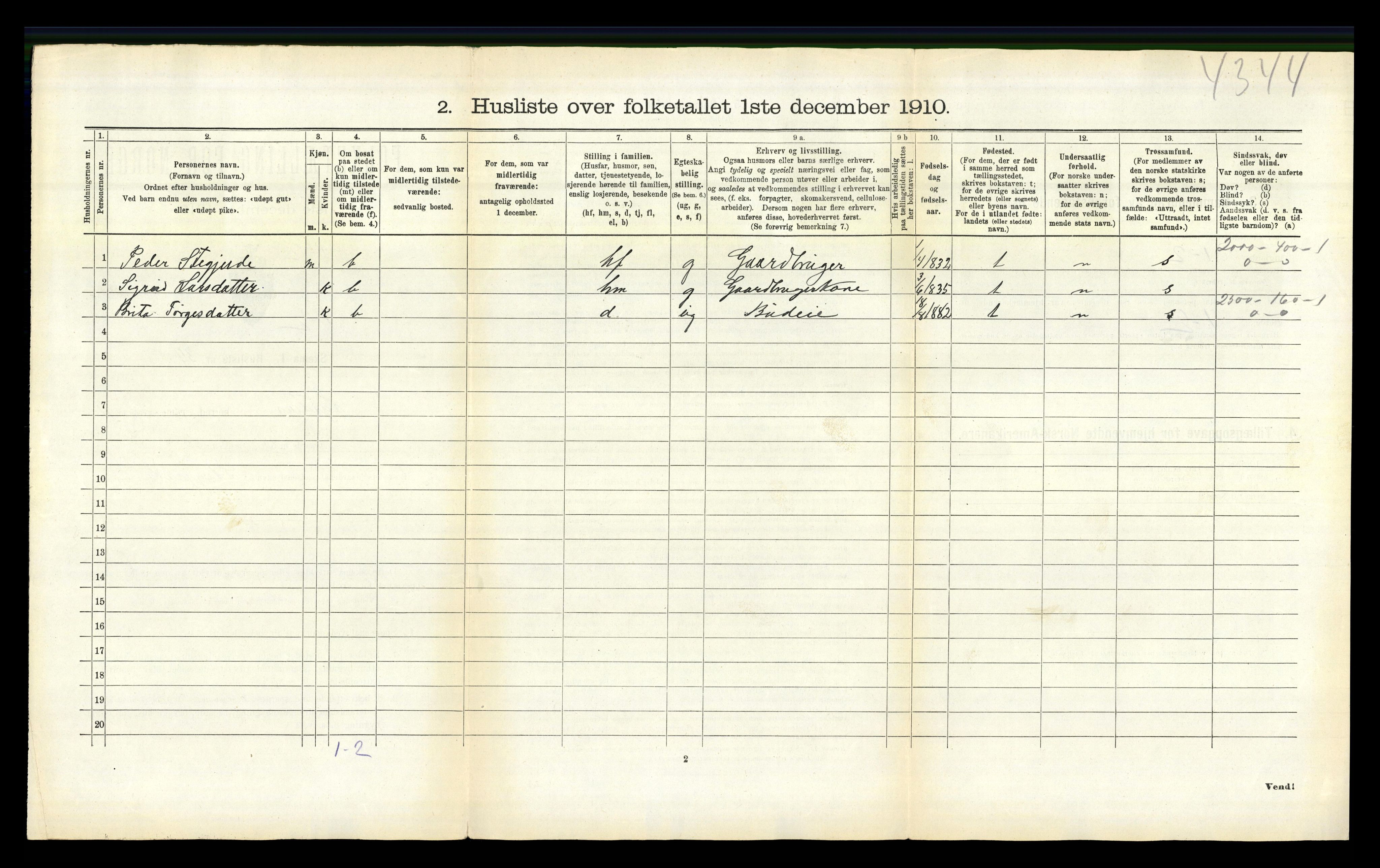 RA, 1910 census for Luster, 1910, p. 1264