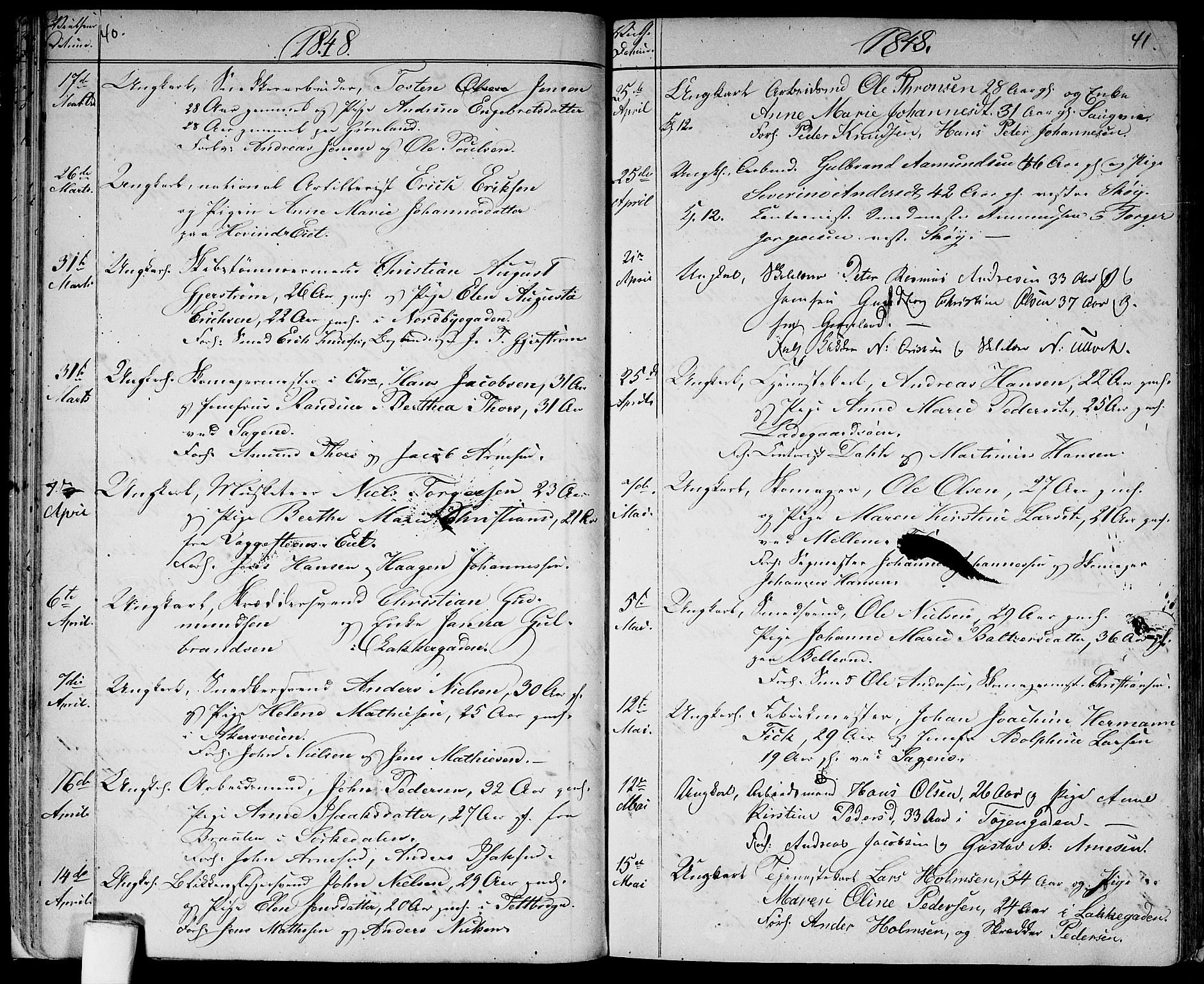 Aker prestekontor kirkebøker, AV/SAO-A-10861/G/L0011: Parish register (copy) no. 11, 1846-1859, p. 40-41