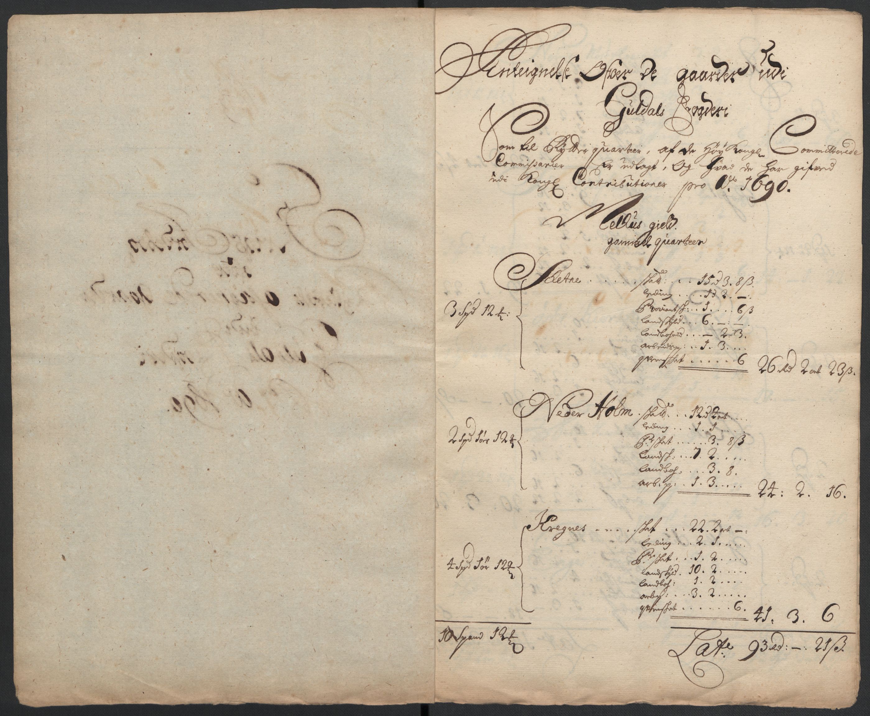 Rentekammeret inntil 1814, Reviderte regnskaper, Fogderegnskap, RA/EA-4092/R59/L3940: Fogderegnskap Gauldal, 1689-1690, p. 384