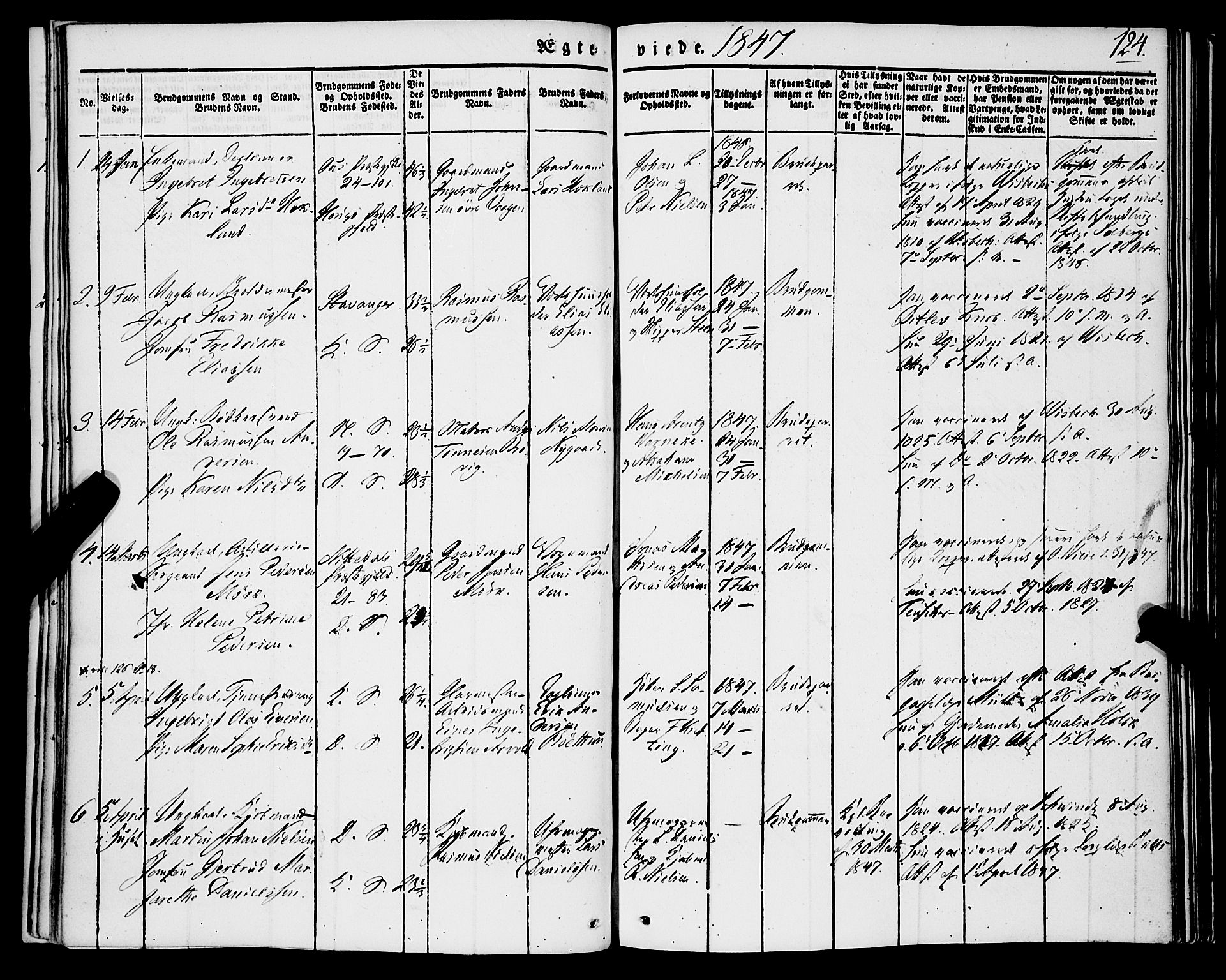 Korskirken sokneprestembete, AV/SAB-A-76101/H/Haa/L0034: Parish register (official) no. D 1, 1832-1852, p. 124