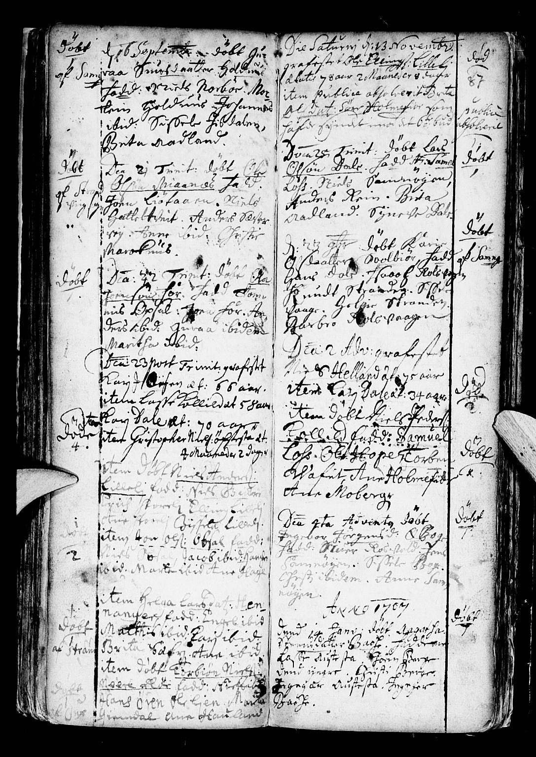 Os sokneprestembete, SAB/A-99929: Parish register (official) no. A 6, 1669-1719, p. 87