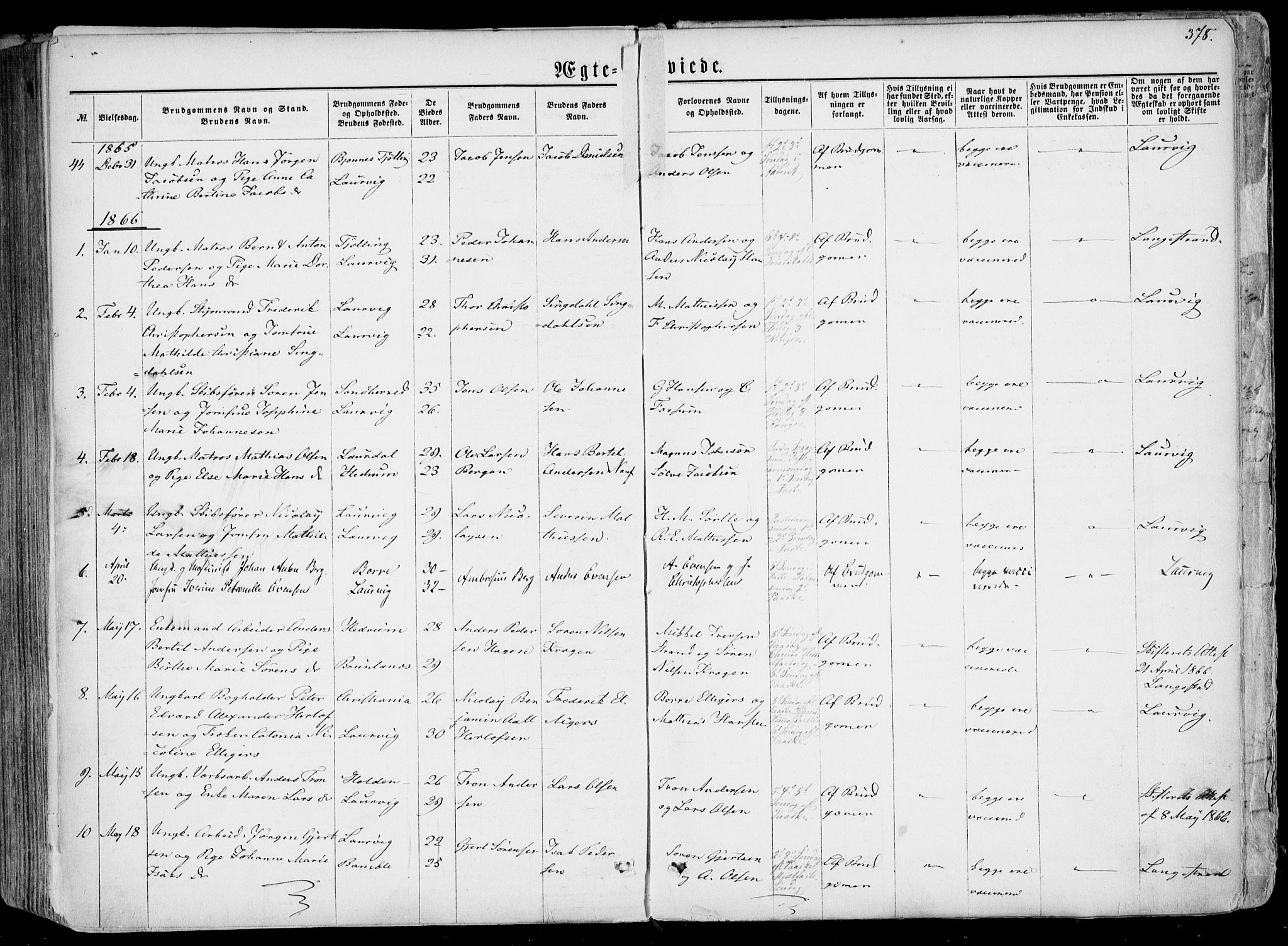Larvik kirkebøker, SAKO/A-352/F/Fa/L0004: Parish register (official) no. I 4, 1856-1870, p. 378