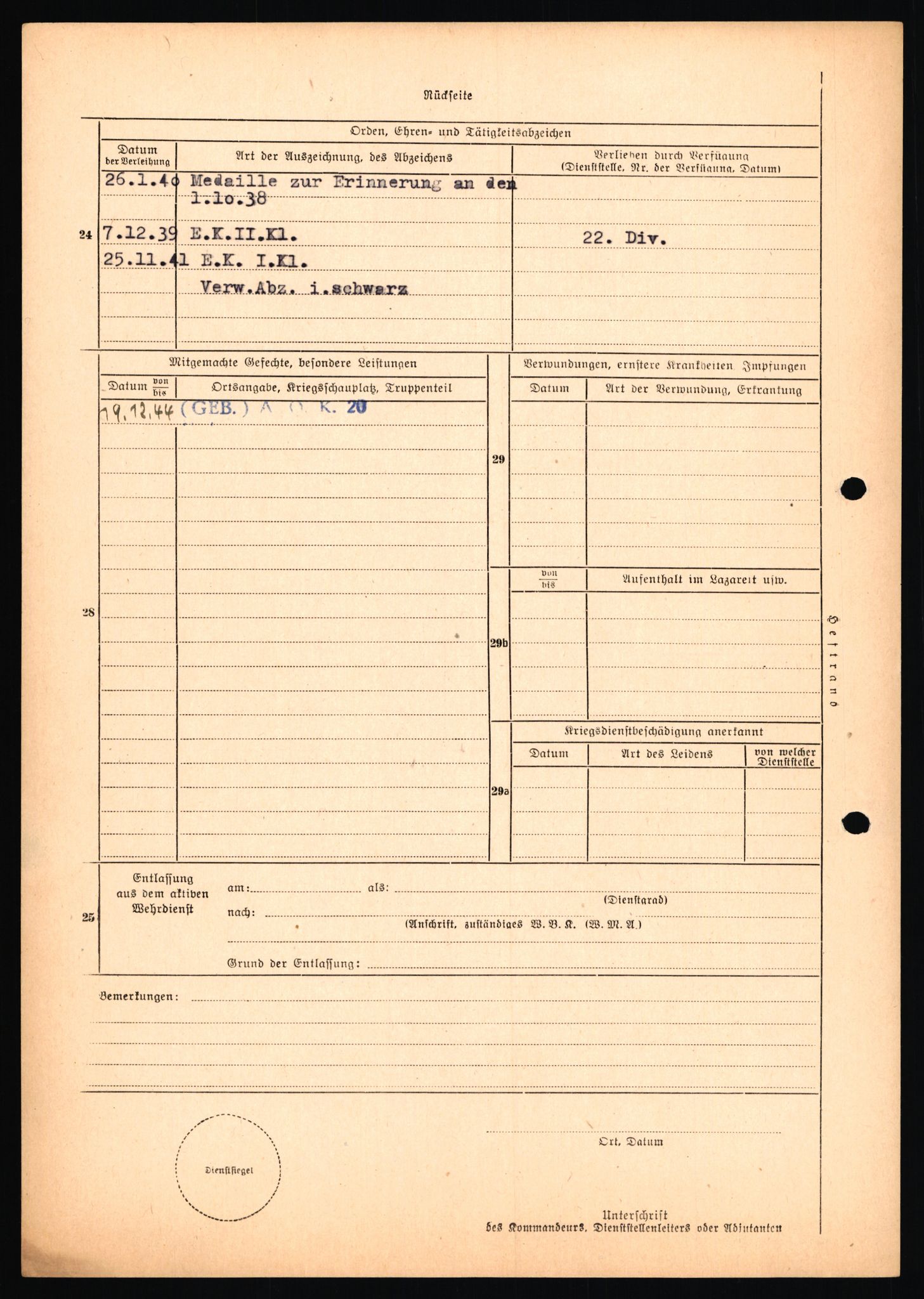 Forsvarets Overkommando. 2 kontor. Arkiv 11.4. Spredte tyske arkivsaker, AV/RA-RAFA-7031/D/Dar/Dara/L0018: Personalbøker, 1940-1945, p. 1202