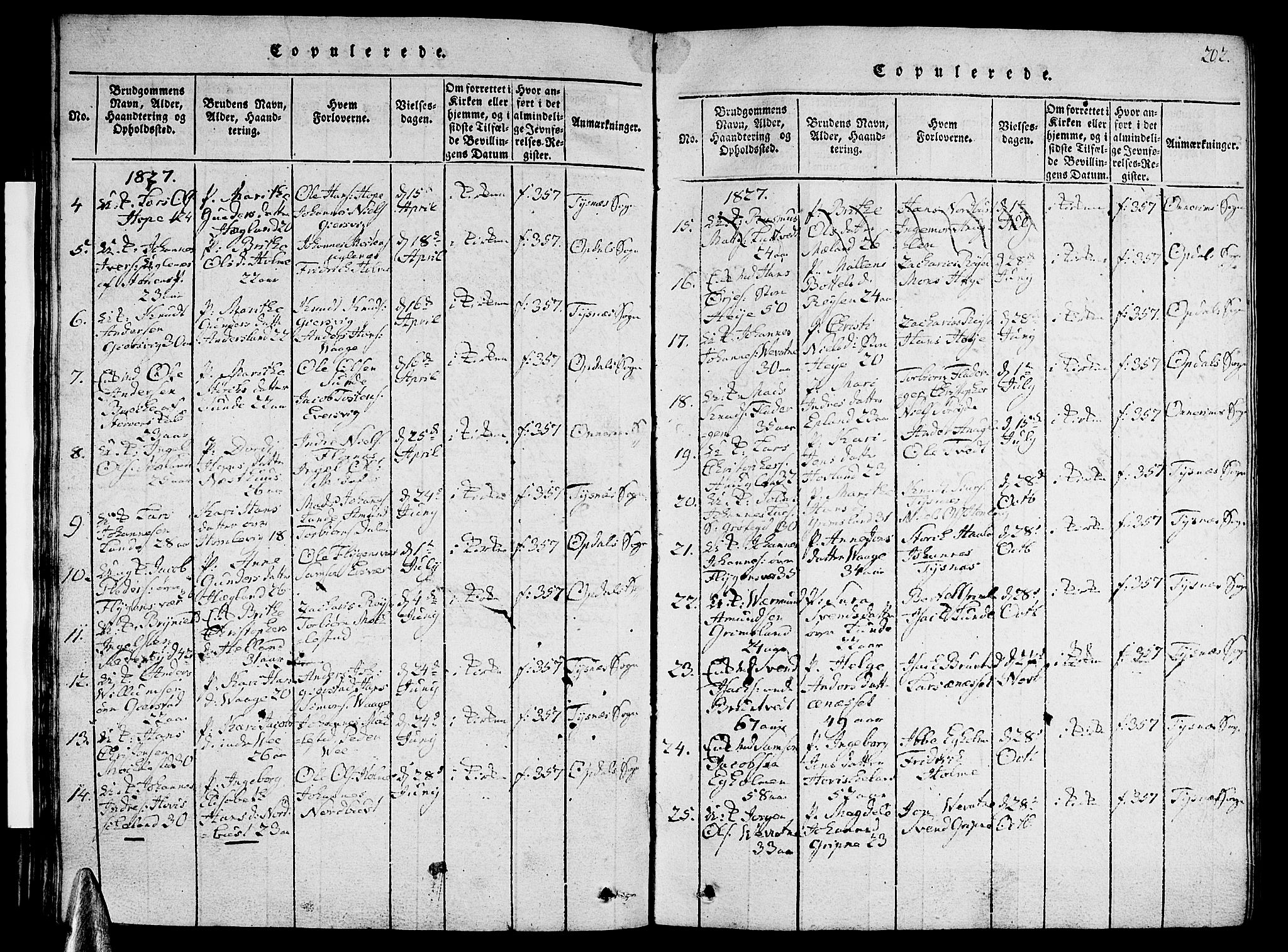 Tysnes sokneprestembete, AV/SAB-A-78601/H/Hab: Parish register (copy) no. A 1, 1816-1828, p. 202