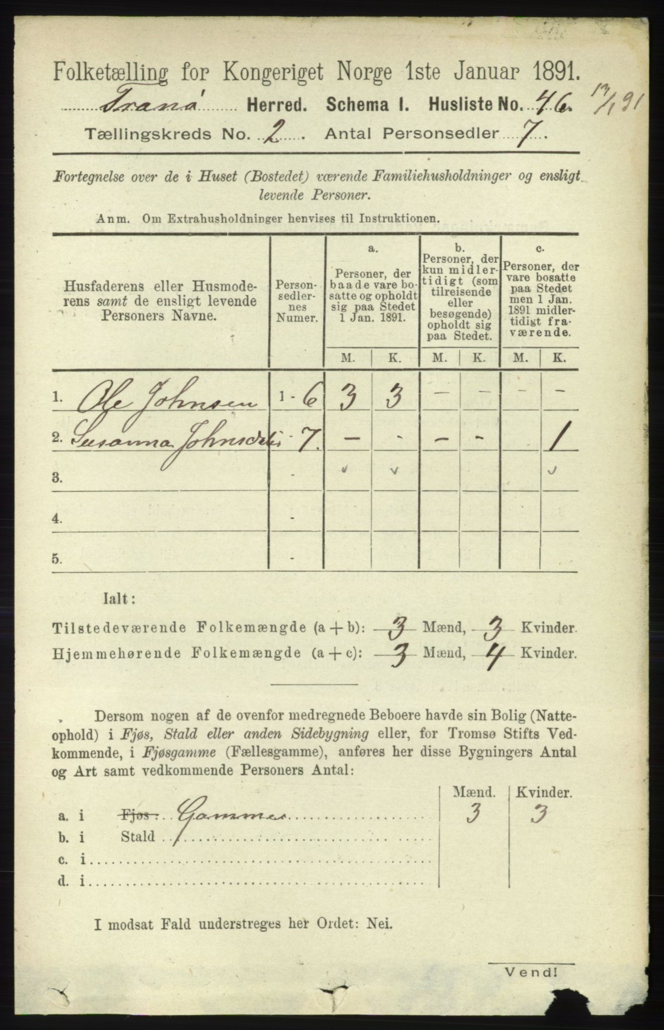 RA, 1891 census for 1927 Tranøy, 1891, p. 479