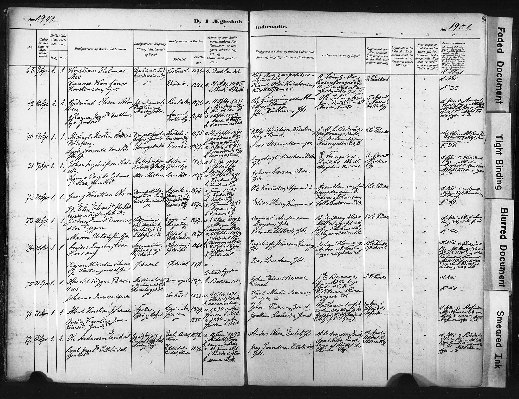 Ministerialprotokoller, klokkerbøker og fødselsregistre - Sør-Trøndelag, SAT/A-1456/604/L0201: Parish register (official) no. 604A21, 1901-1911, p. 8