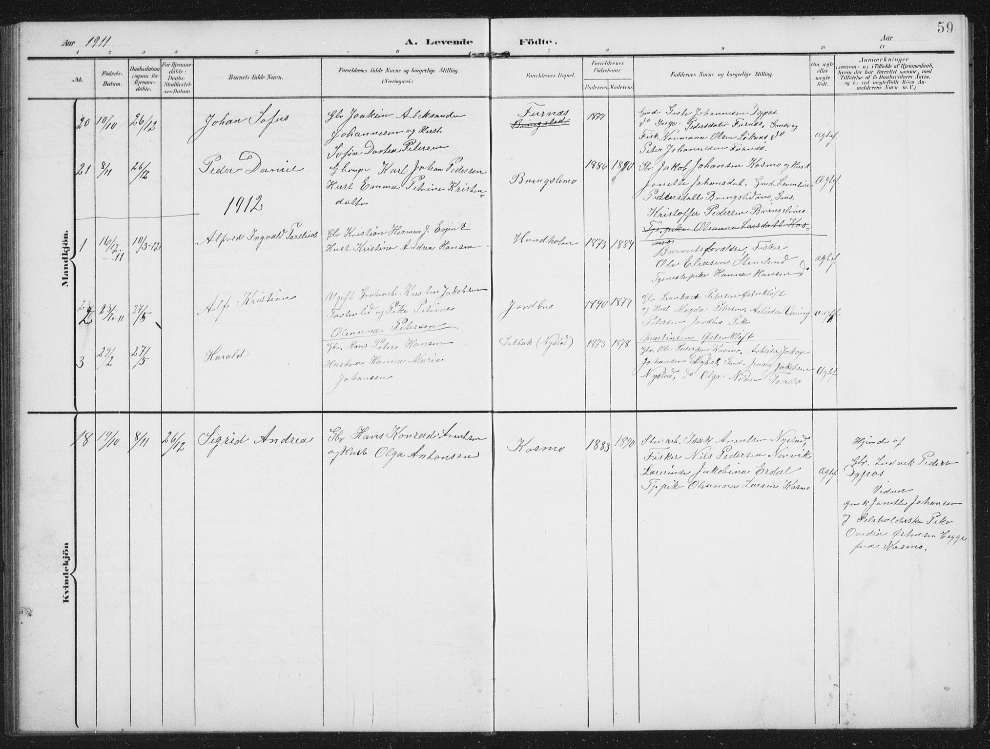 Ministerialprotokoller, klokkerbøker og fødselsregistre - Nordland, AV/SAT-A-1459/851/L0726: Parish register (copy) no. 851C01, 1902-1924, p. 59