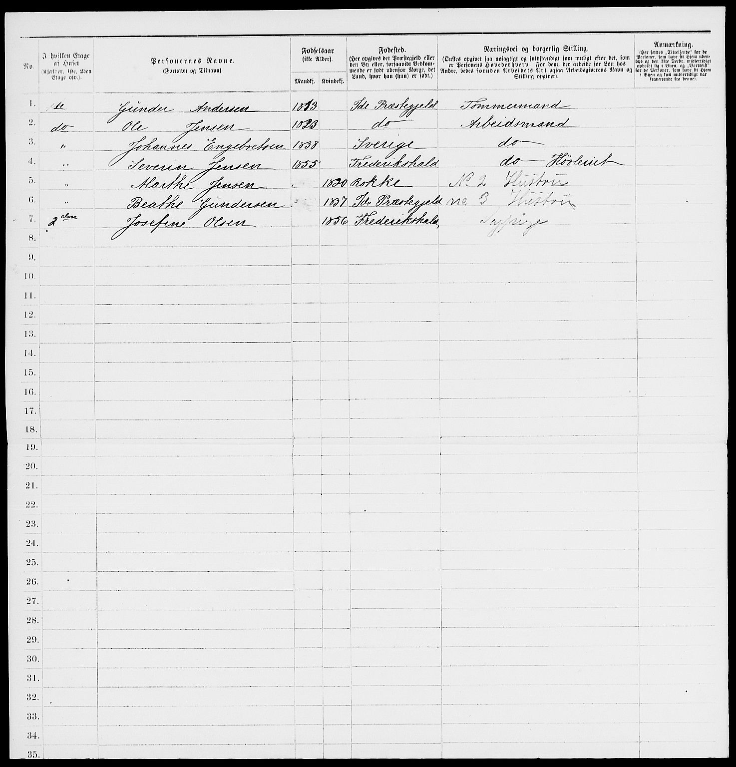 RA, 1885 census for 0101 Fredrikshald, 1885, p. 883