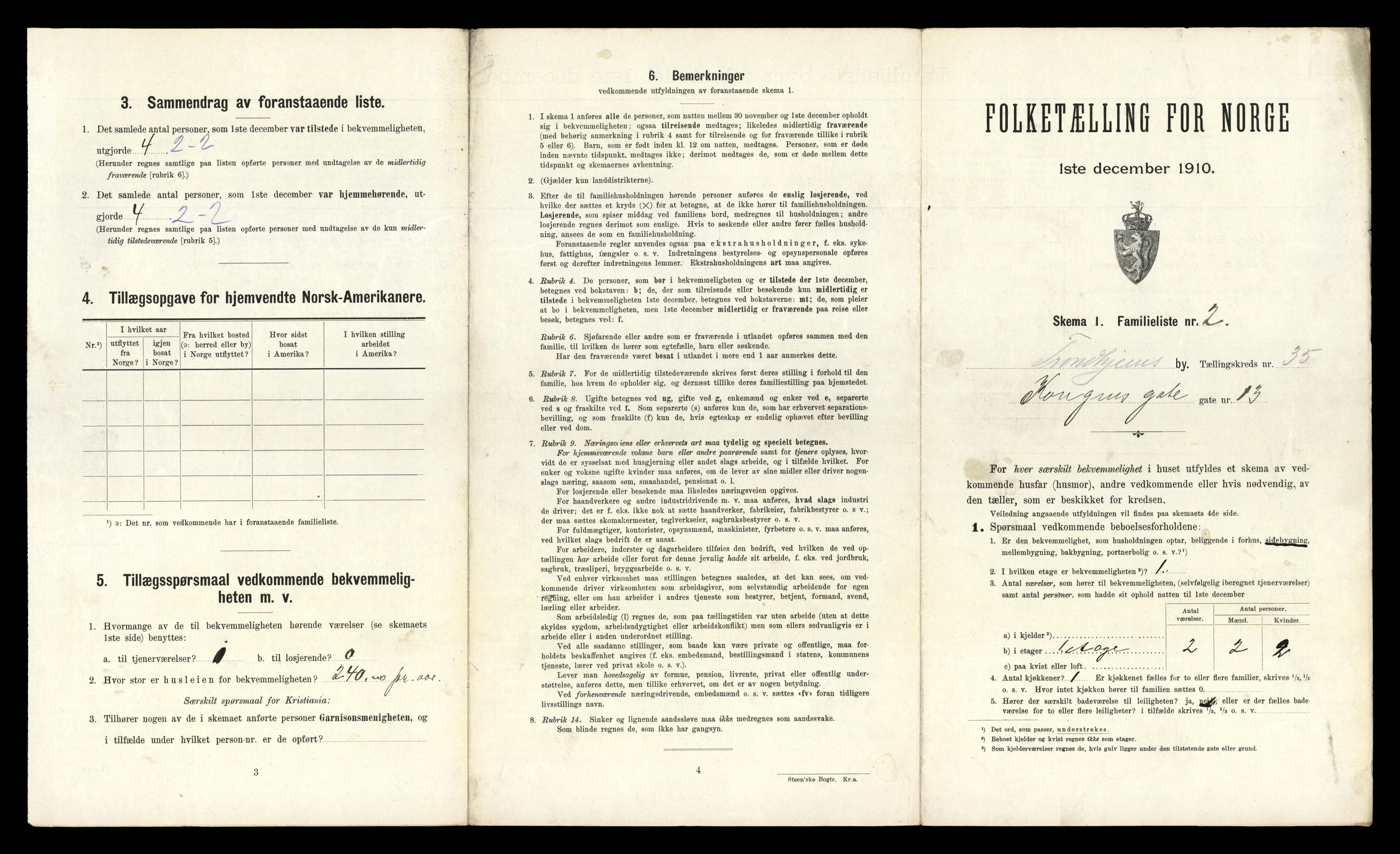 RA, 1910 census for Trondheim, 1910, p. 9547