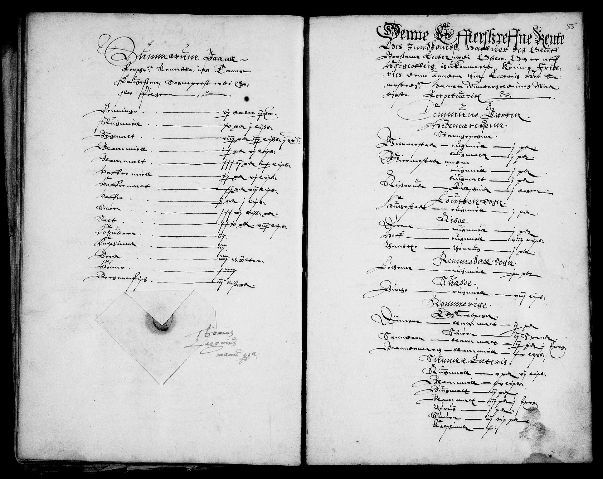 Rentekammeret inntil 1814, Realistisk ordnet avdeling, AV/RA-EA-4070/Fc/Fca/L0001/0001: [Ca I]  Akershus stift / Oslo kapitels og Tønsberg prostis jordebok, 1618, p. 54-55