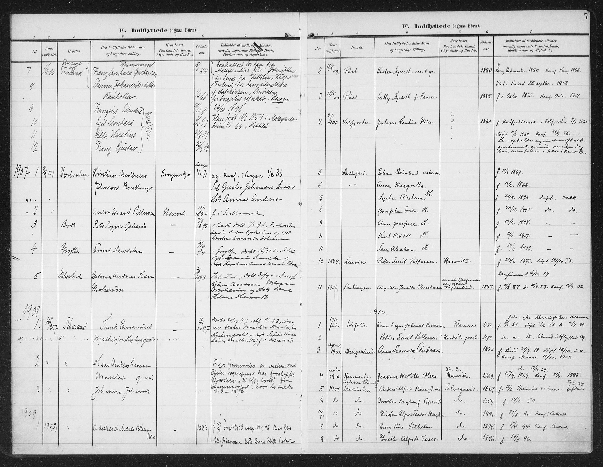 Ministerialprotokoller, klokkerbøker og fødselsregistre - Nordland, AV/SAT-A-1459/871/L0986: Parish register (official) no. 871A02, 1902-1925, p. 7